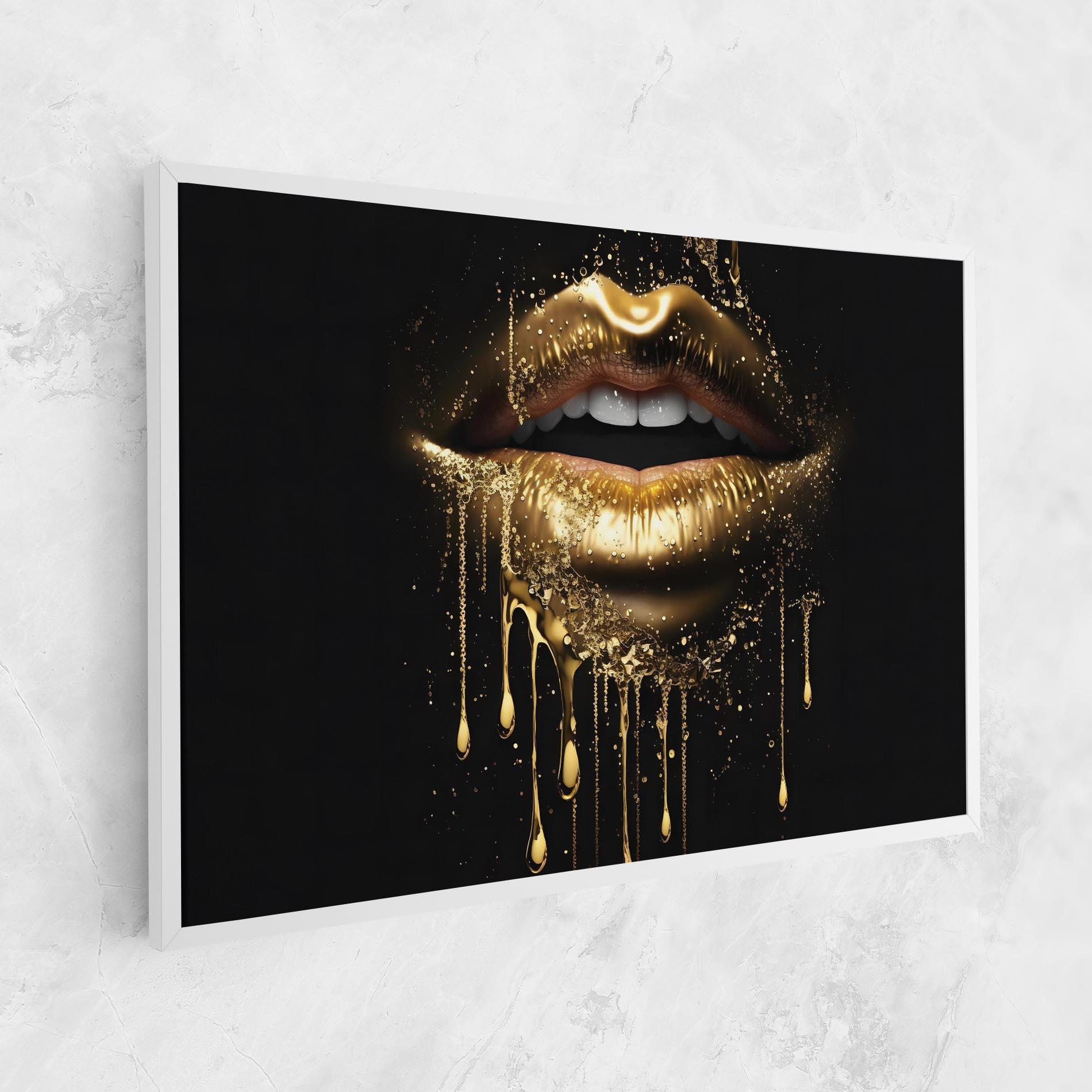 Vászonkép Golden Luxury Lips mockup 1