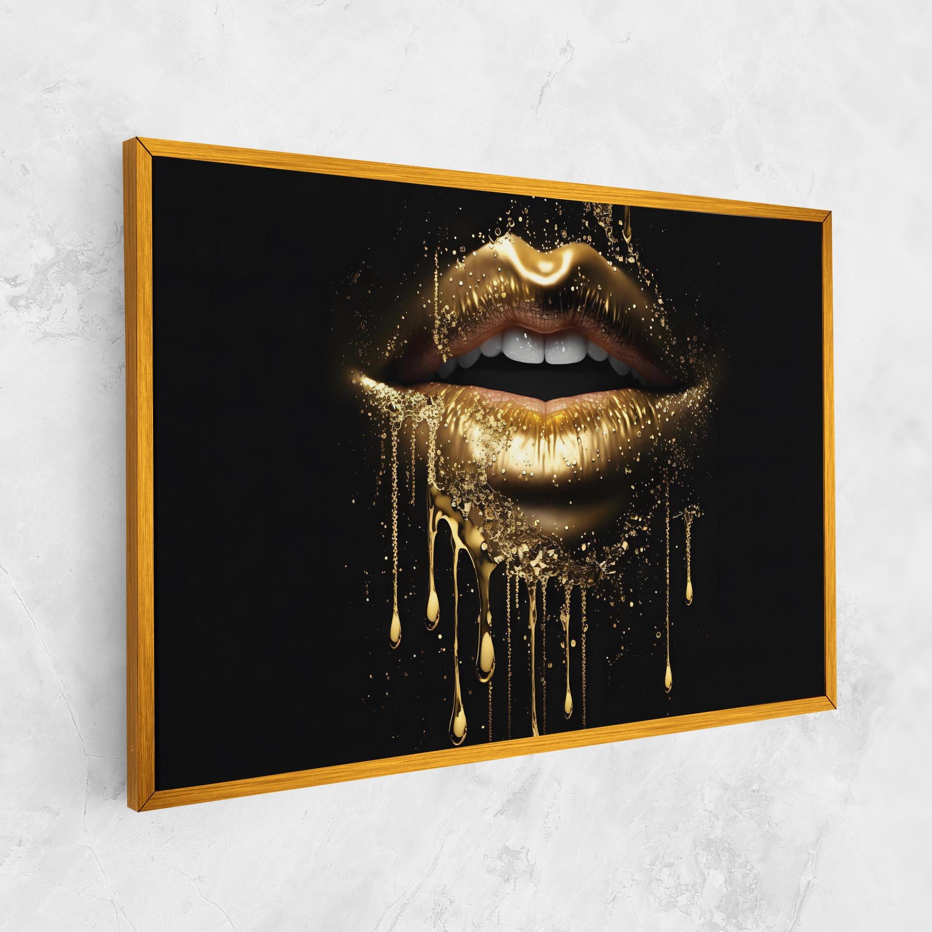 Vászonkép Golden Luxury Lips mockup 1