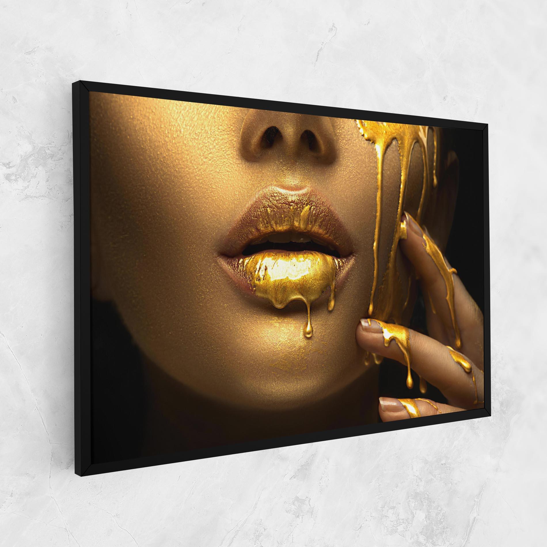 Vászonkép Golden Lips mockup 1