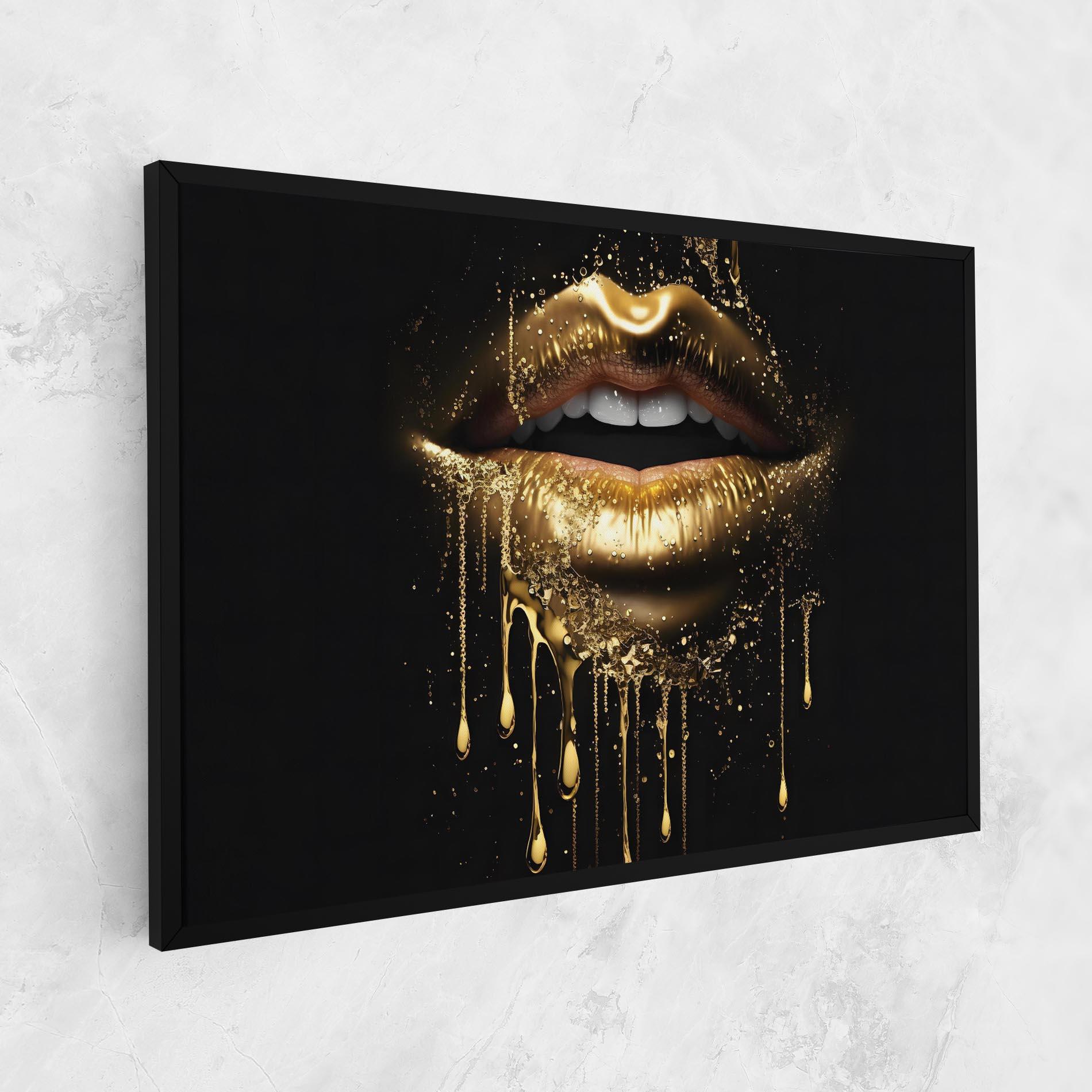 Vászonkép Golden Luxury Lips mockup 1