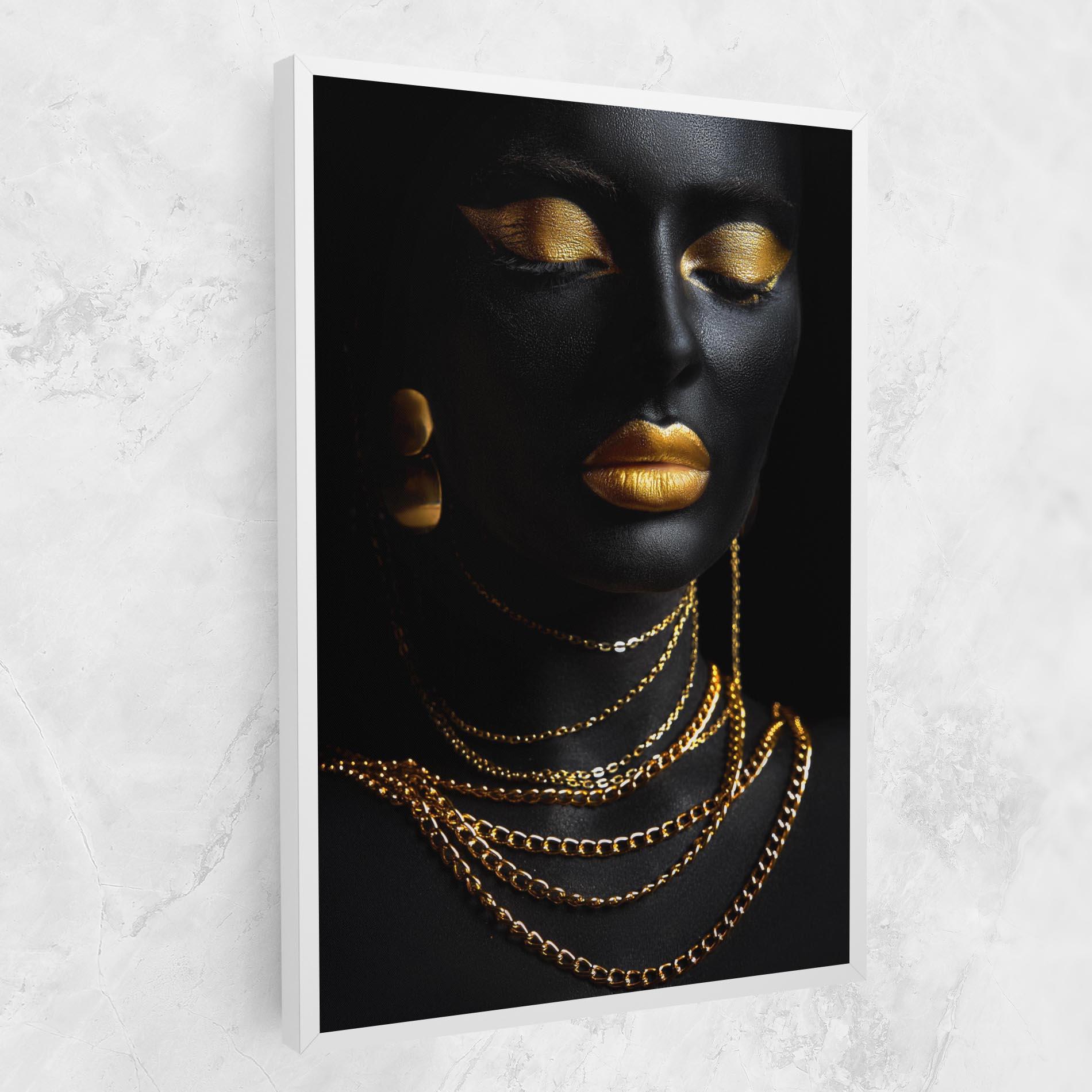 Vászonkép Gold Makeup Lips mockup 1