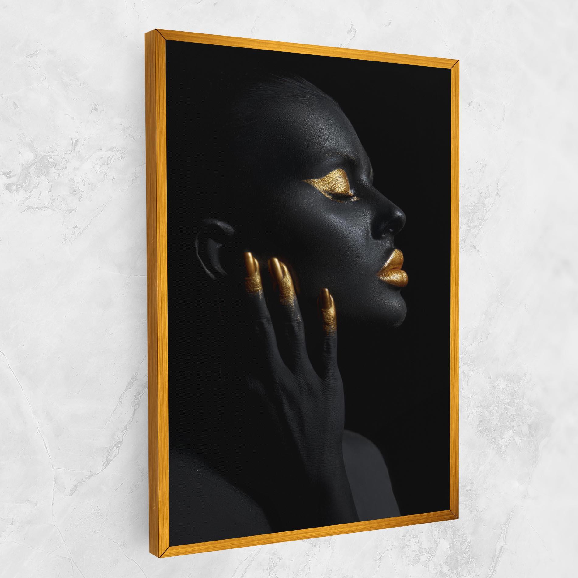 Vászonkép Gold Black Paint mockup 1