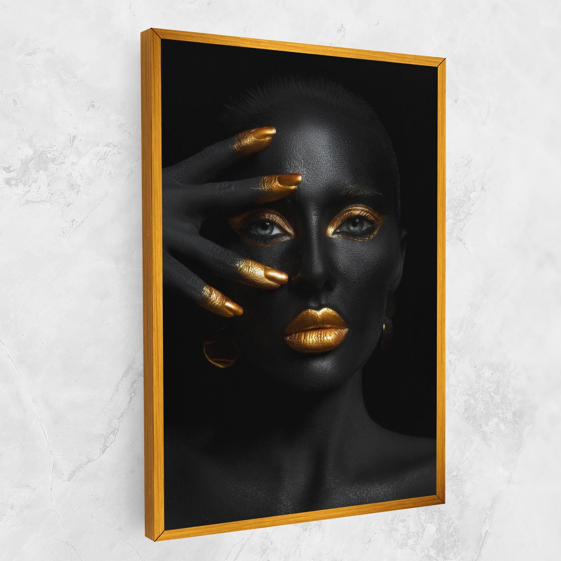 Gold Makeup Nails mockup 1