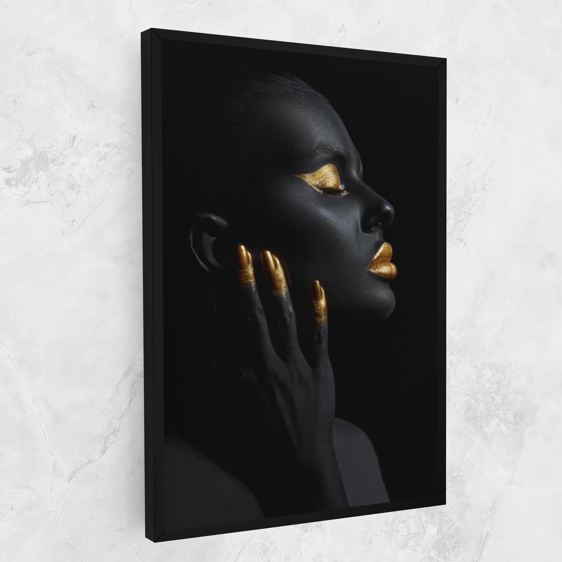 Vászonkép Gold Black Paint mockup 1