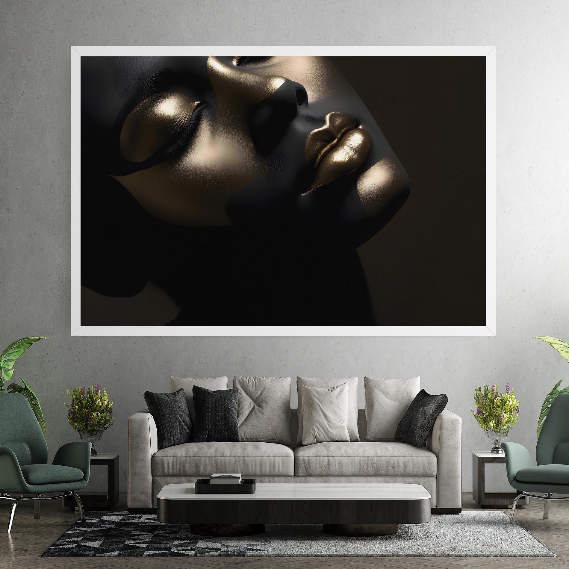 Vászonkép Dark Gold Face mockup 7