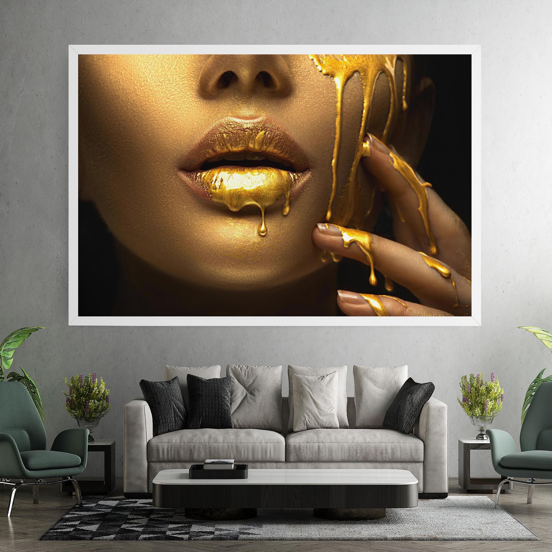 Vászonkép Golden Lips mockup 7