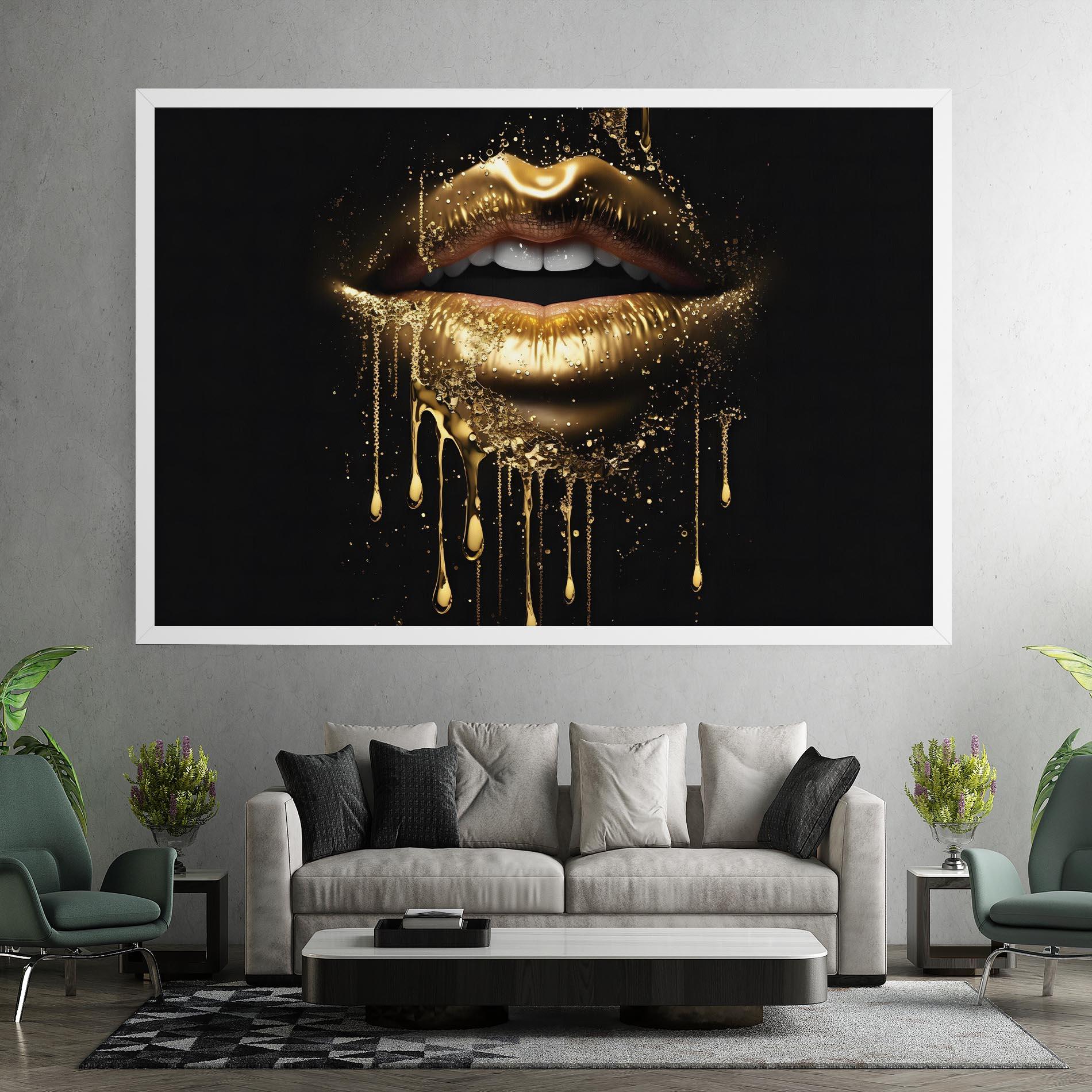 Vászonkép Golden Luxury Lips mockup 7