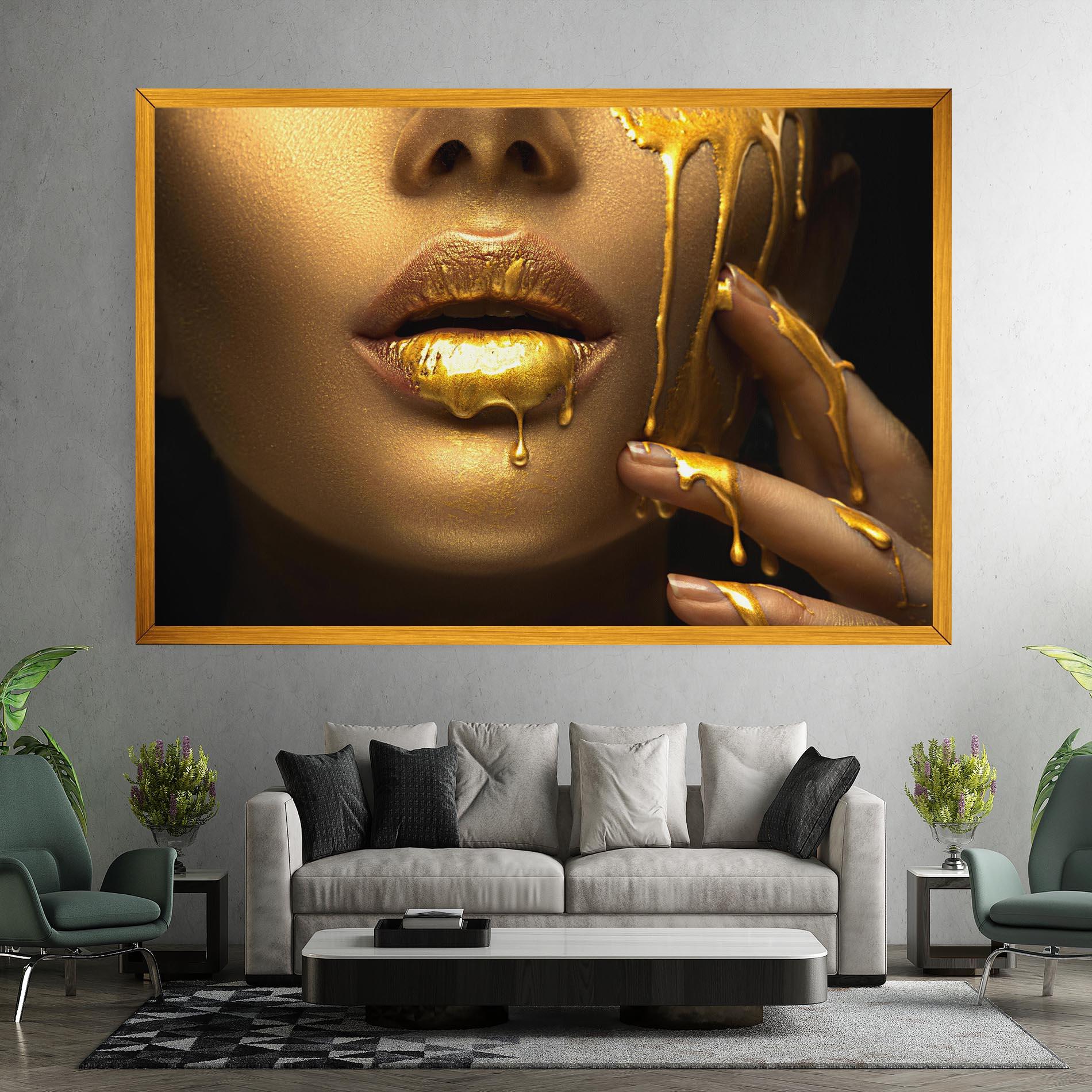 Vászonkép Golden Lips mockup 7