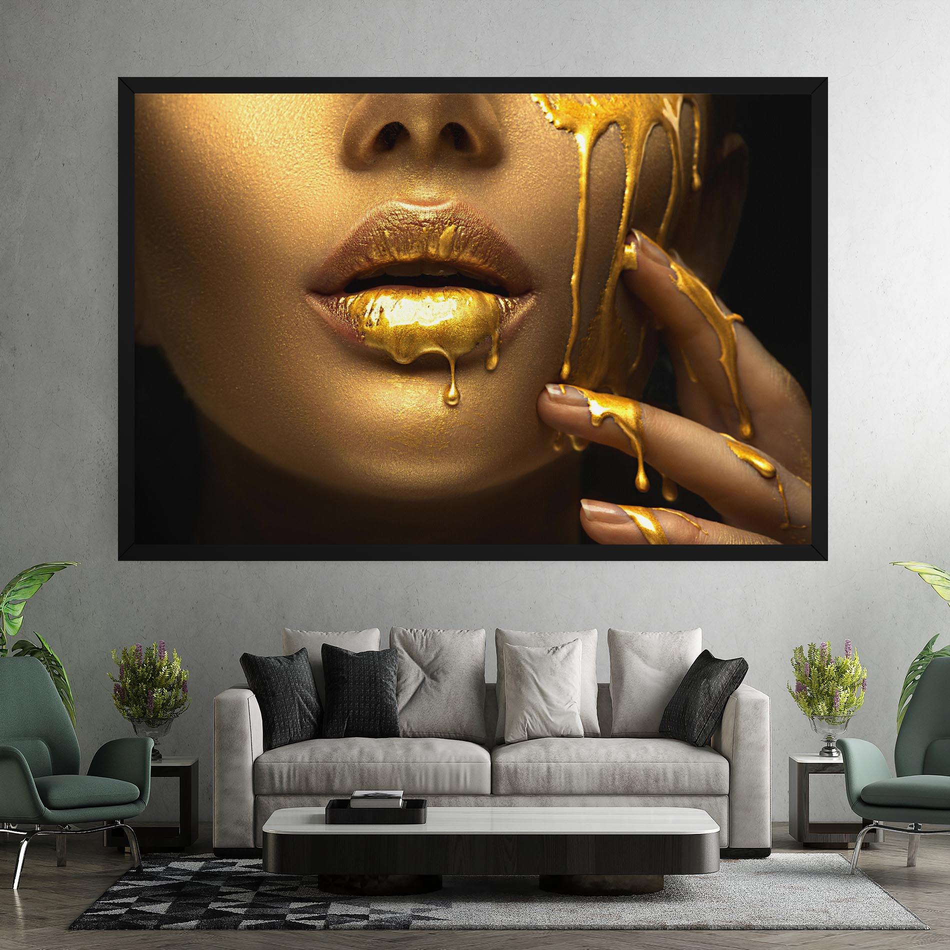Vászonkép Golden Lips mockup 7