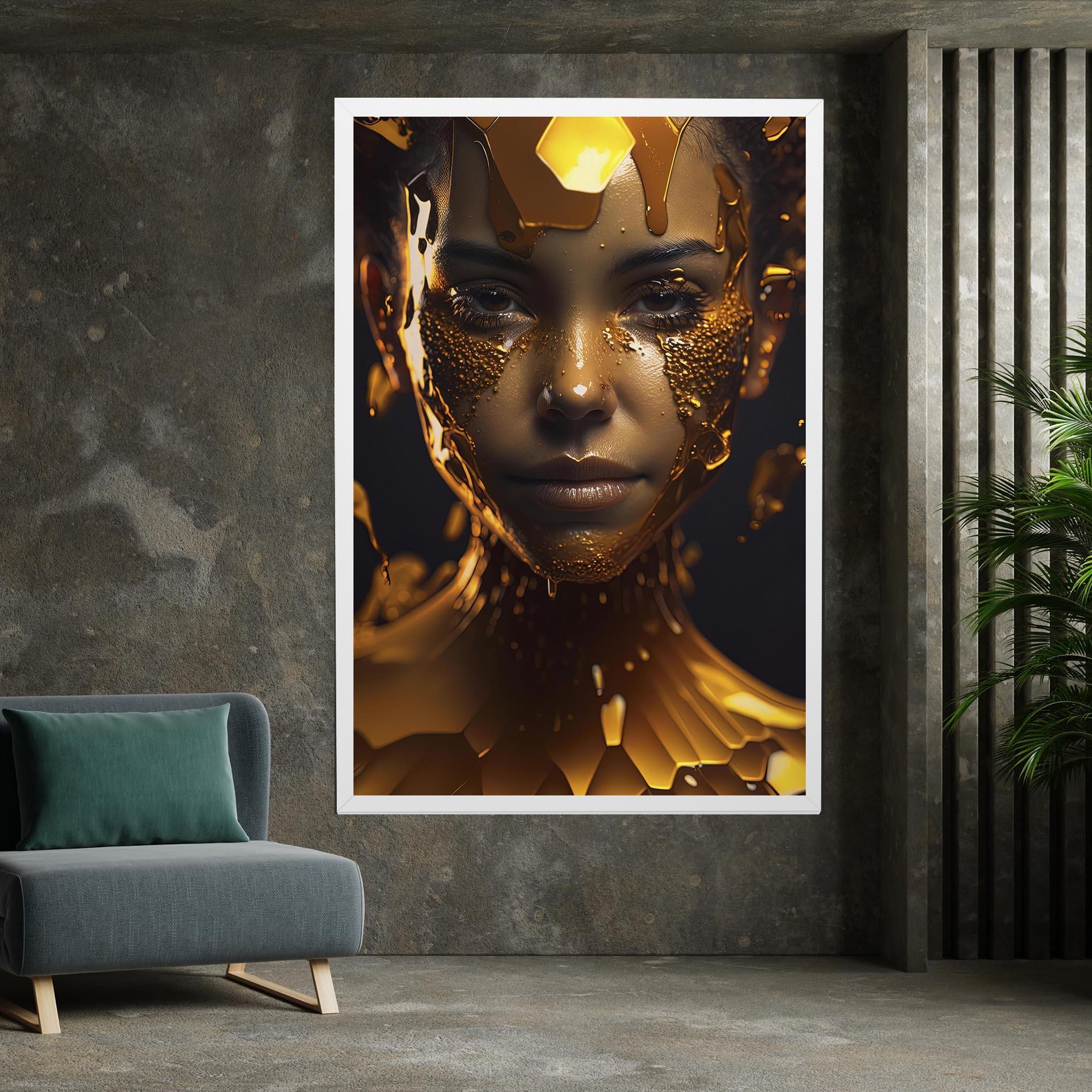 Vászonkép Gold Honeycomb Girl mockup 7