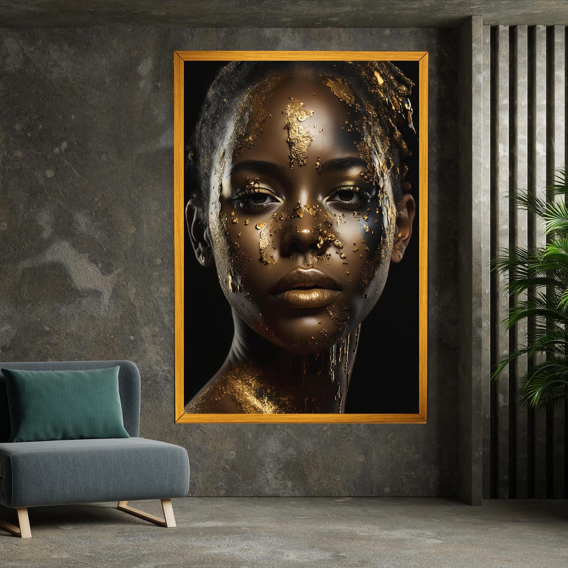 Attractive Gold Woman mockup 7