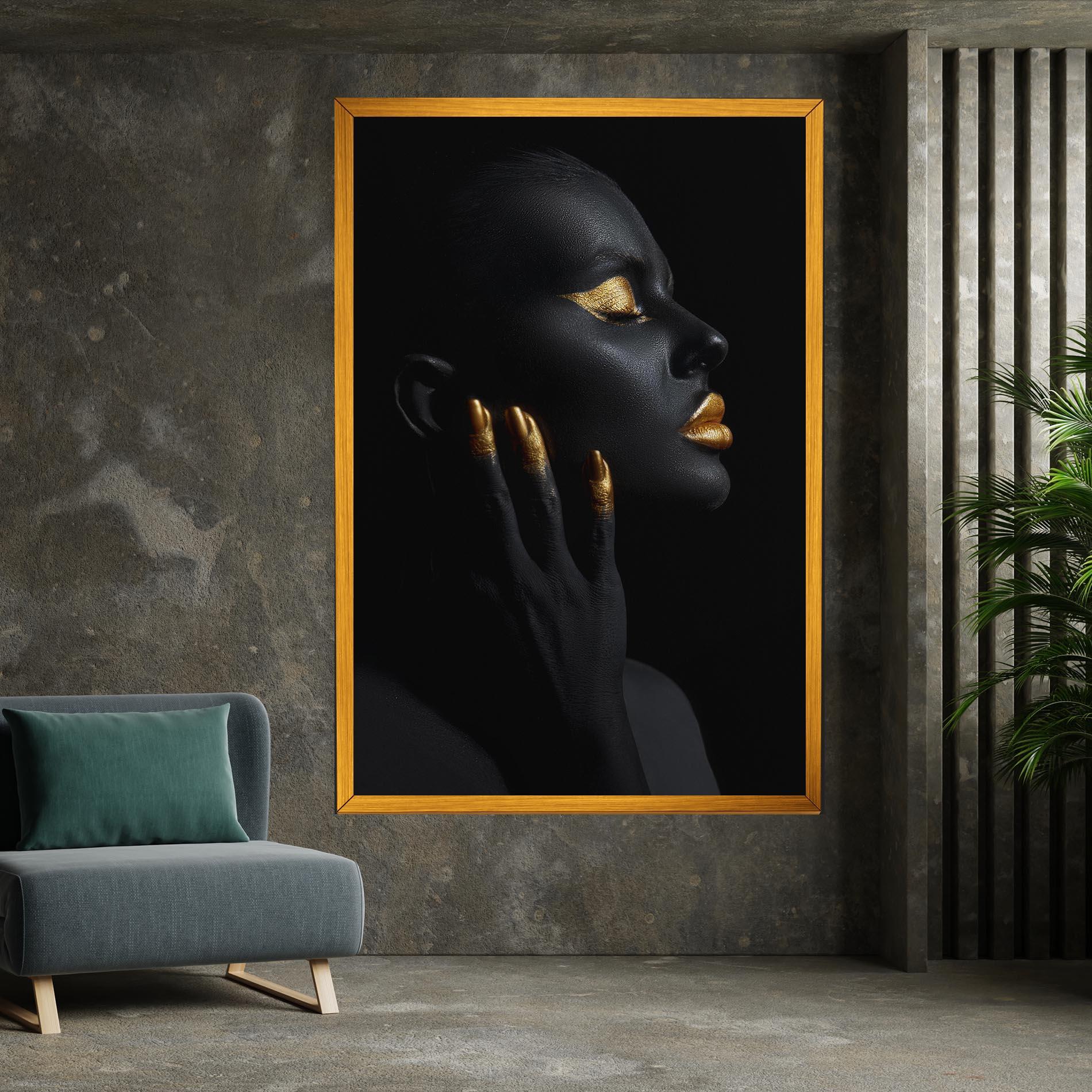 Vászonkép Gold Black Paint mockup 7