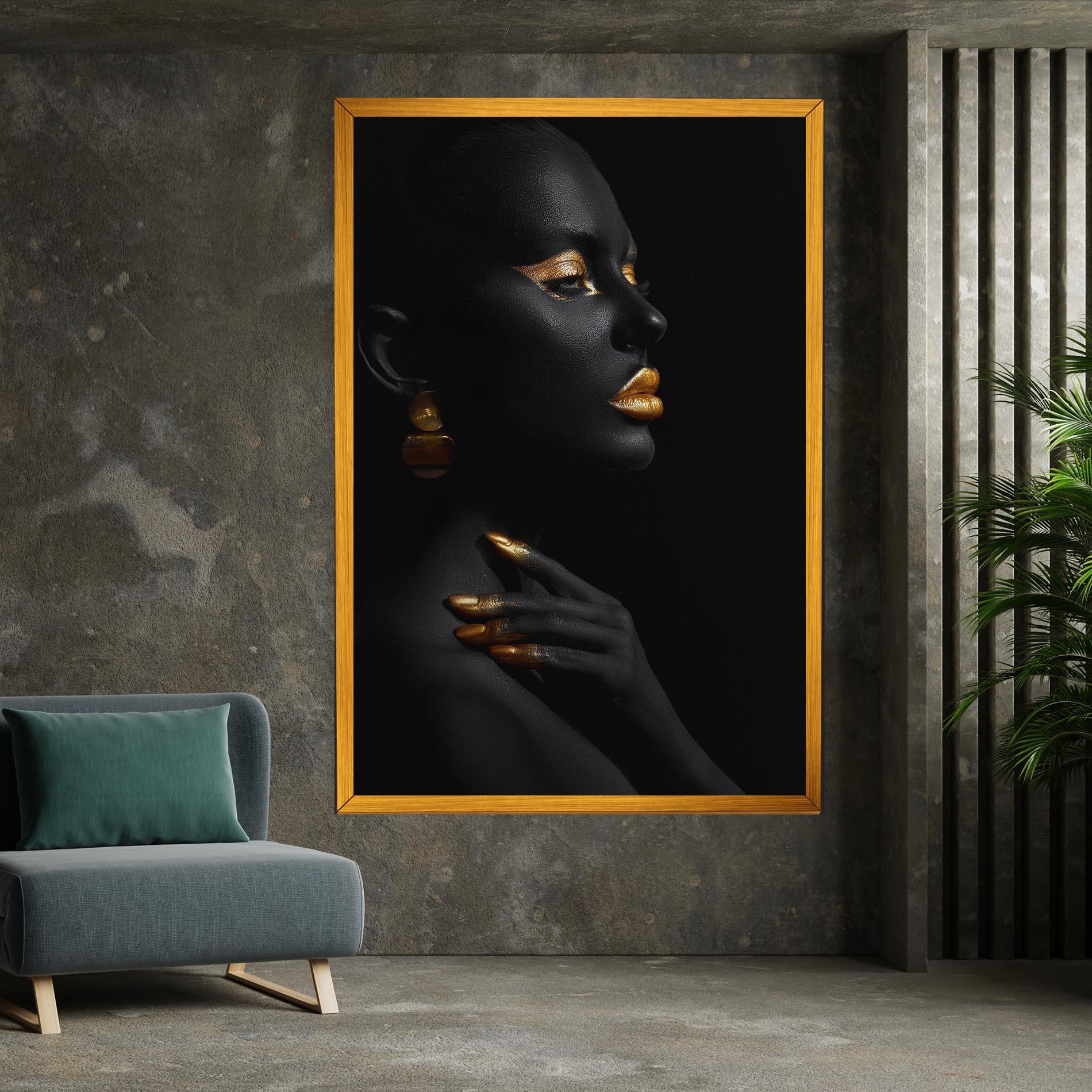 Vászonkép Lips Gold Eyelids mockup 7