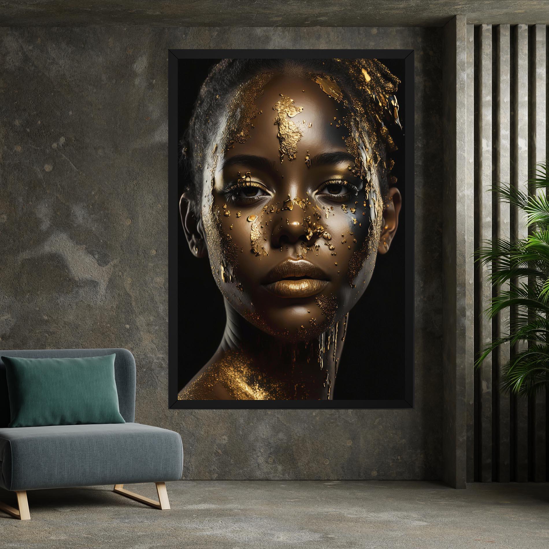 Vászonkép Attractive Gold Woman mockup 7