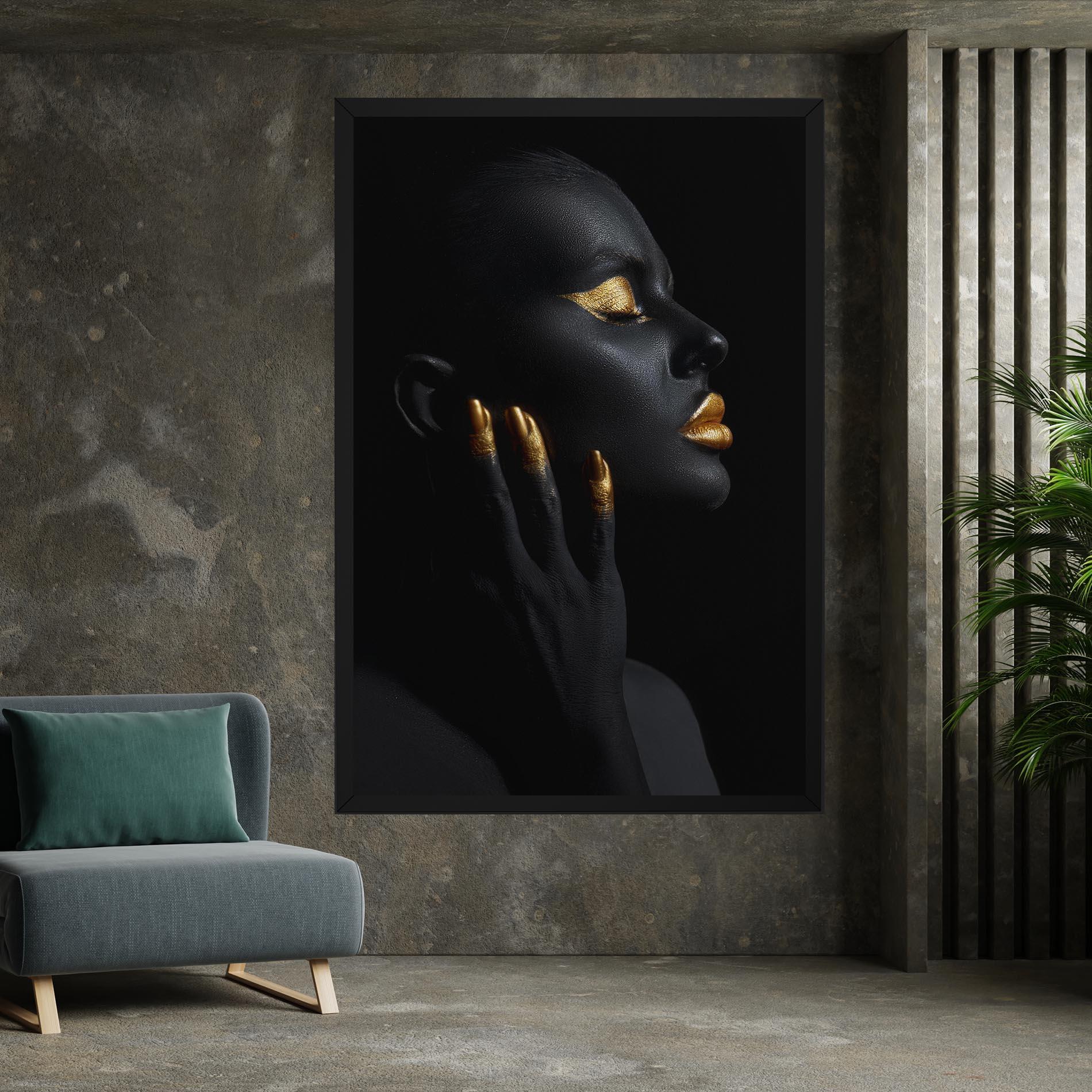 Vászonkép Gold Black Paint mockup 7
