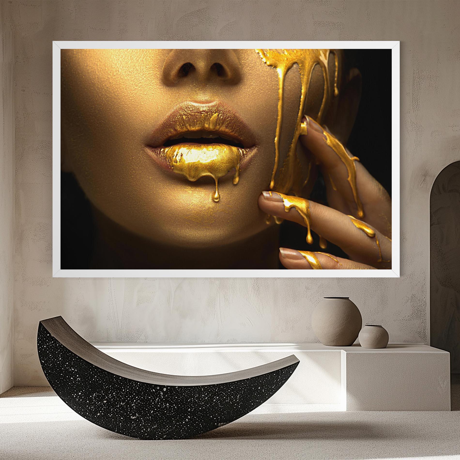 Vászonkép Golden Lips mockup 8