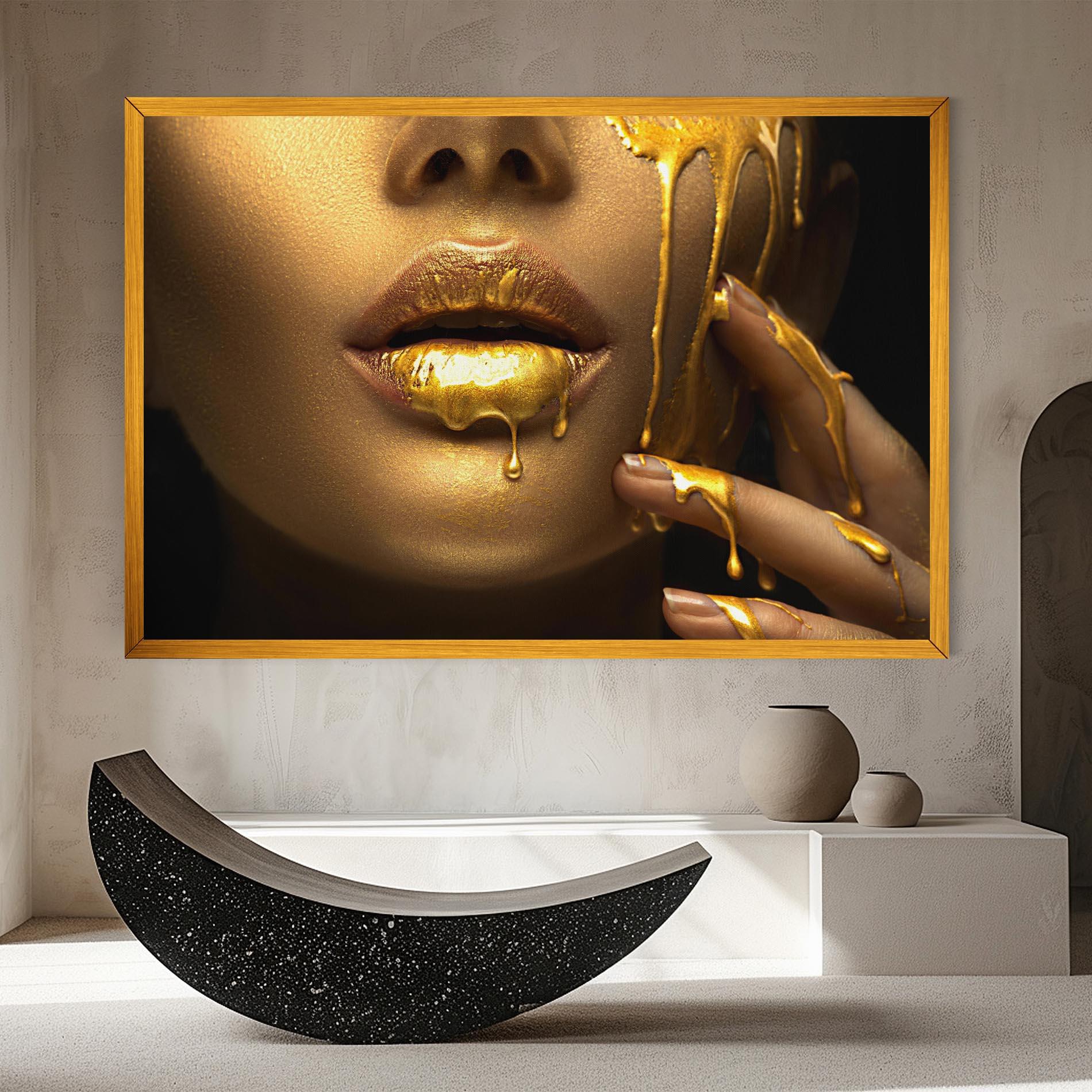 Vászonkép Golden Lips mockup 8