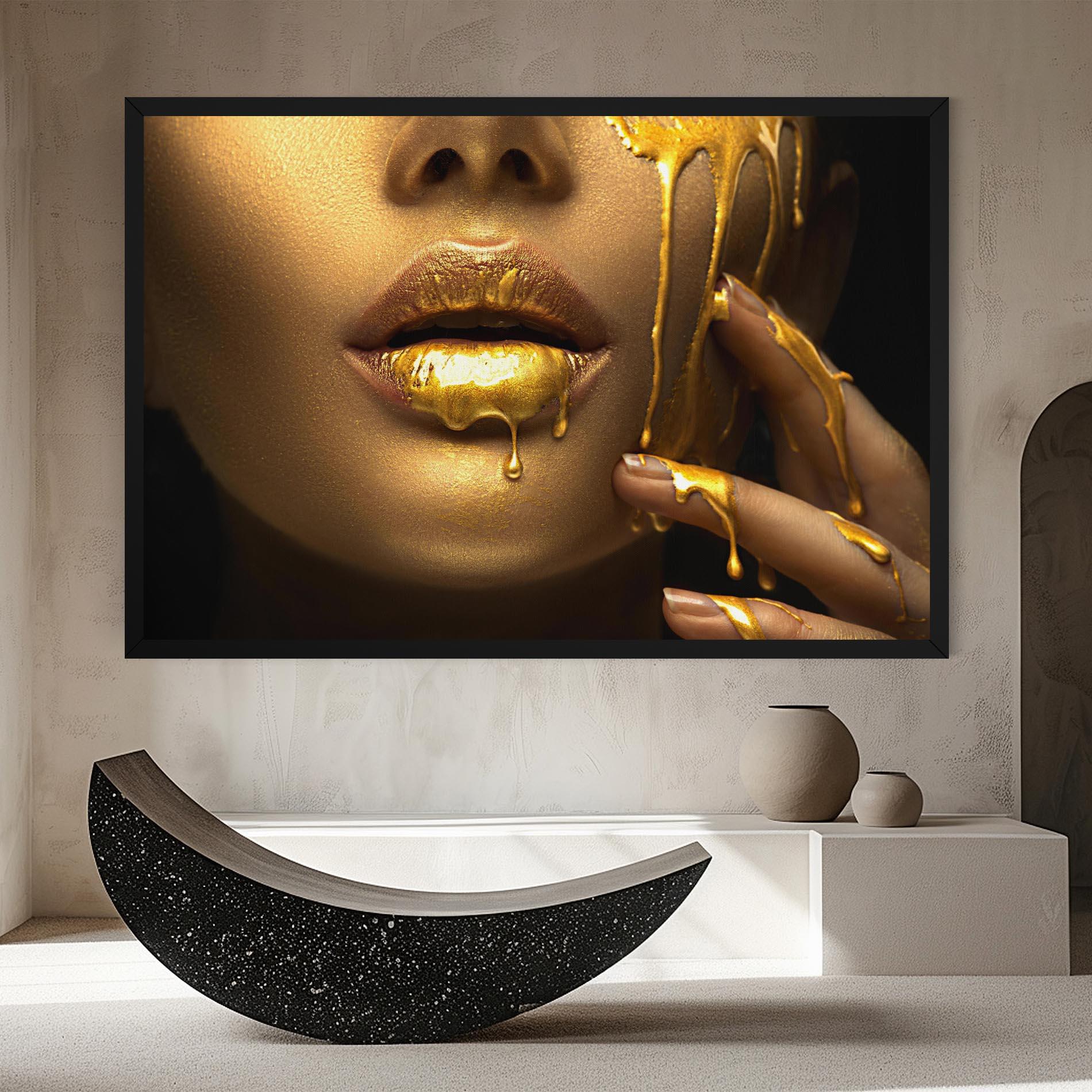 Vászonkép Golden Lips mockup 8