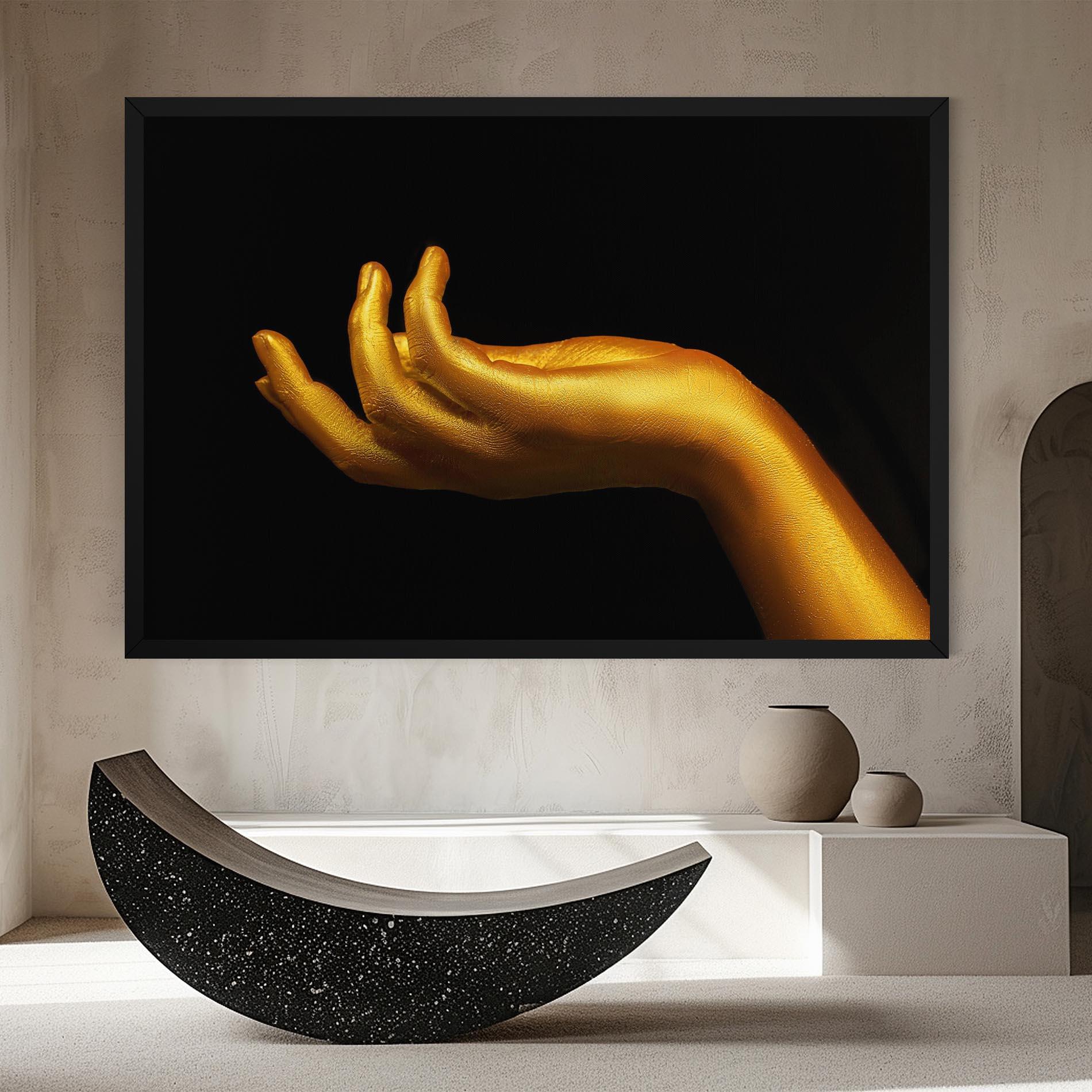 Vászonkép Strong Gold Hand mockup 8
