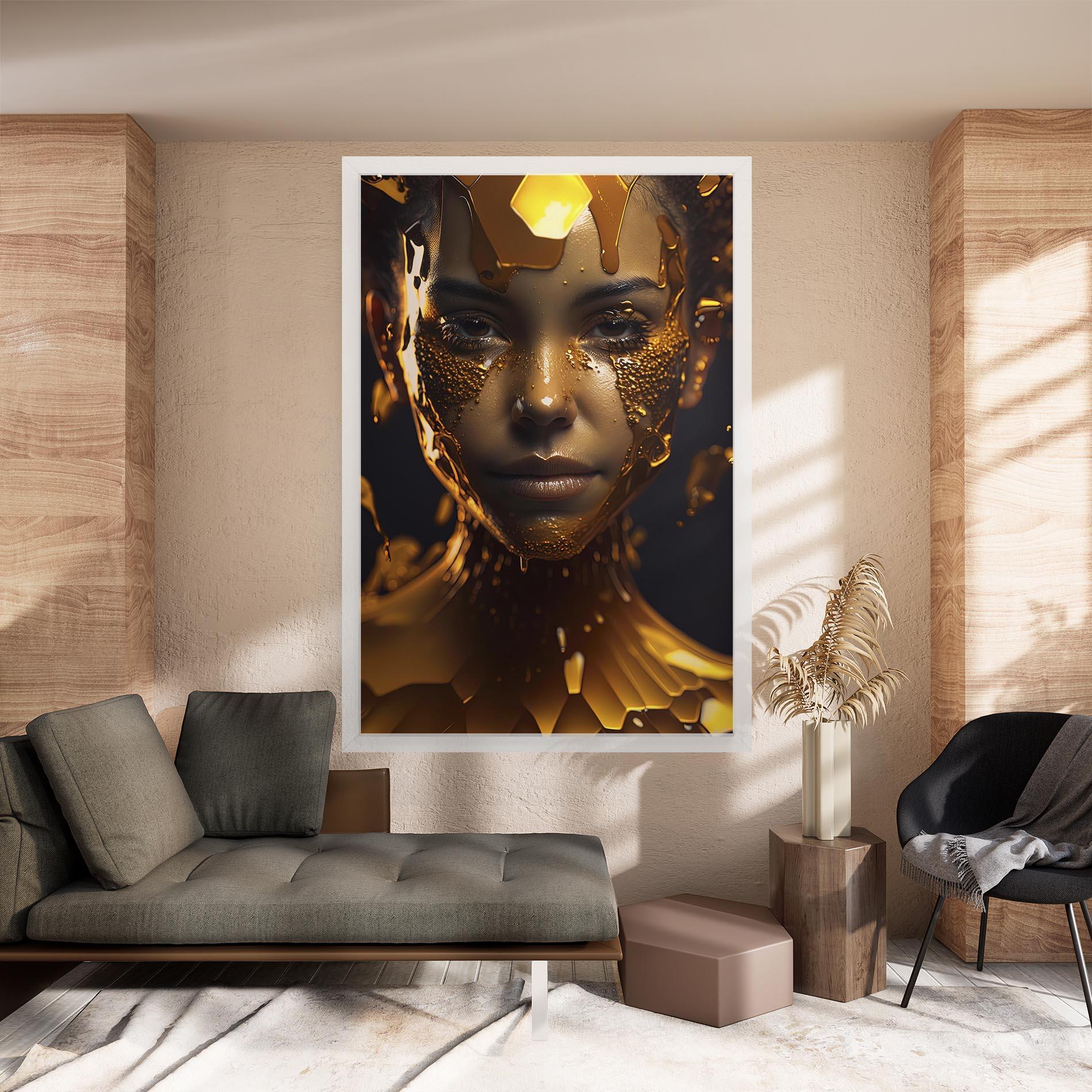 Vászonkép Gold Honeycomb Girl mockup 8