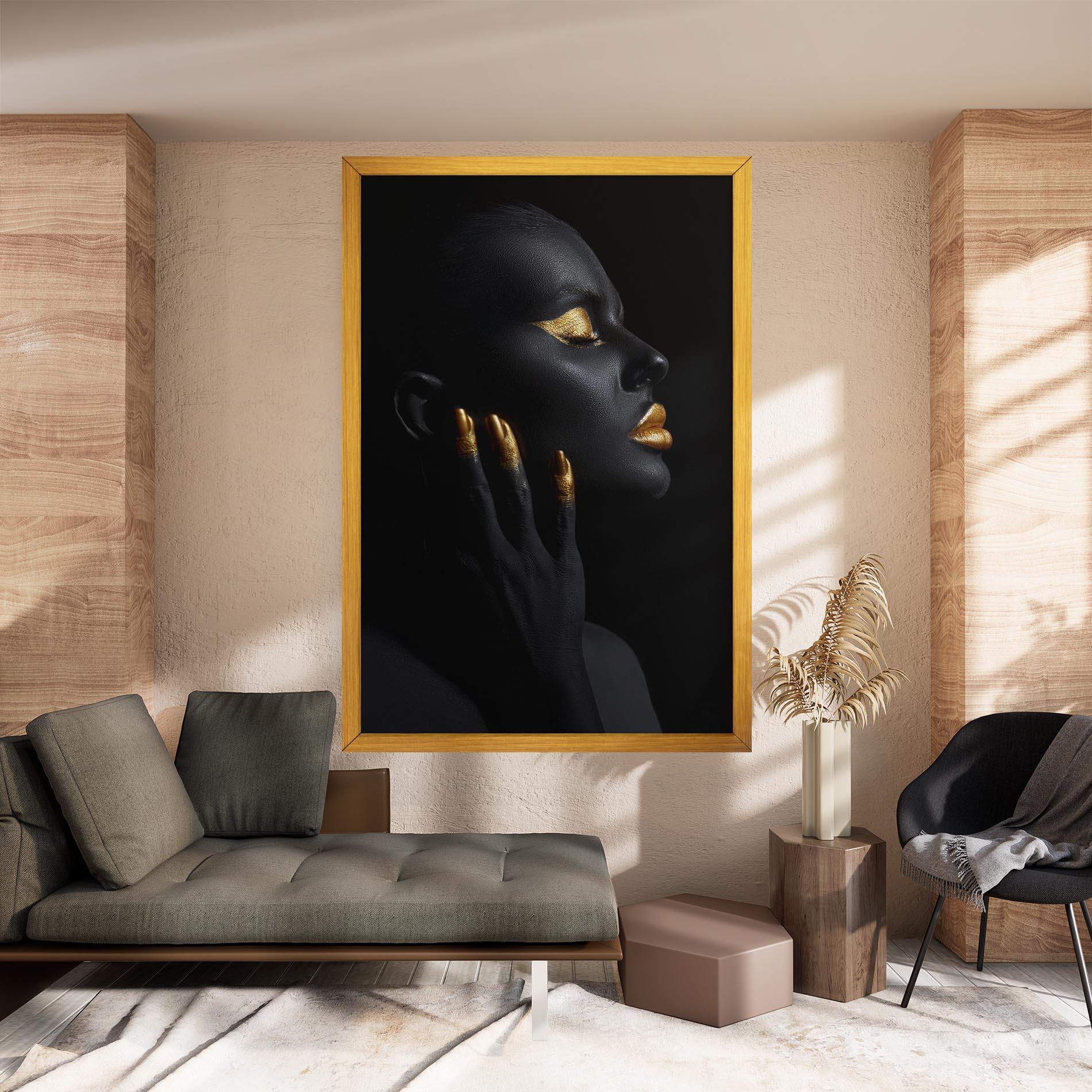 Vászonkép Gold Black Paint mockup 8