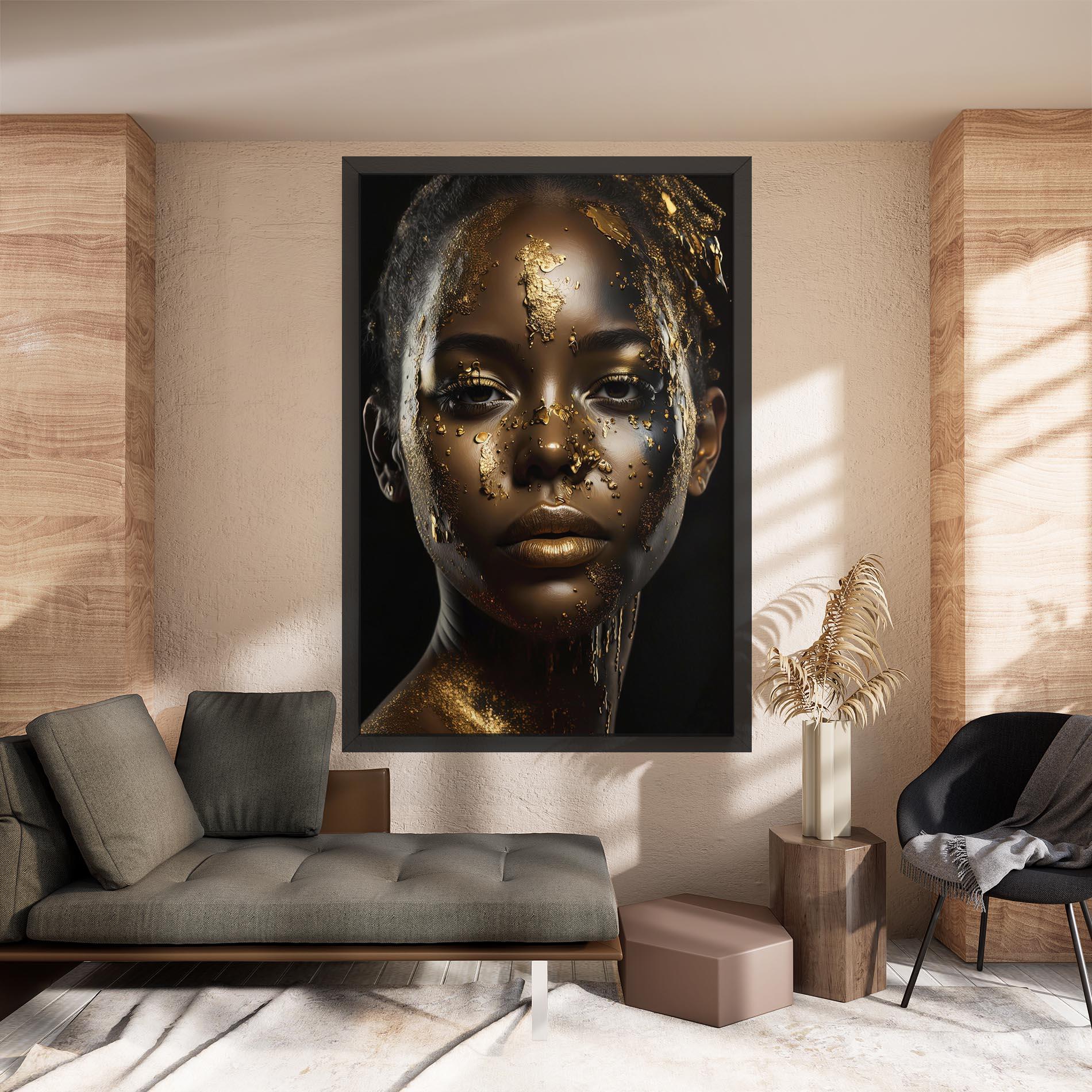 Vászonkép Attractive Gold Woman mockup 8