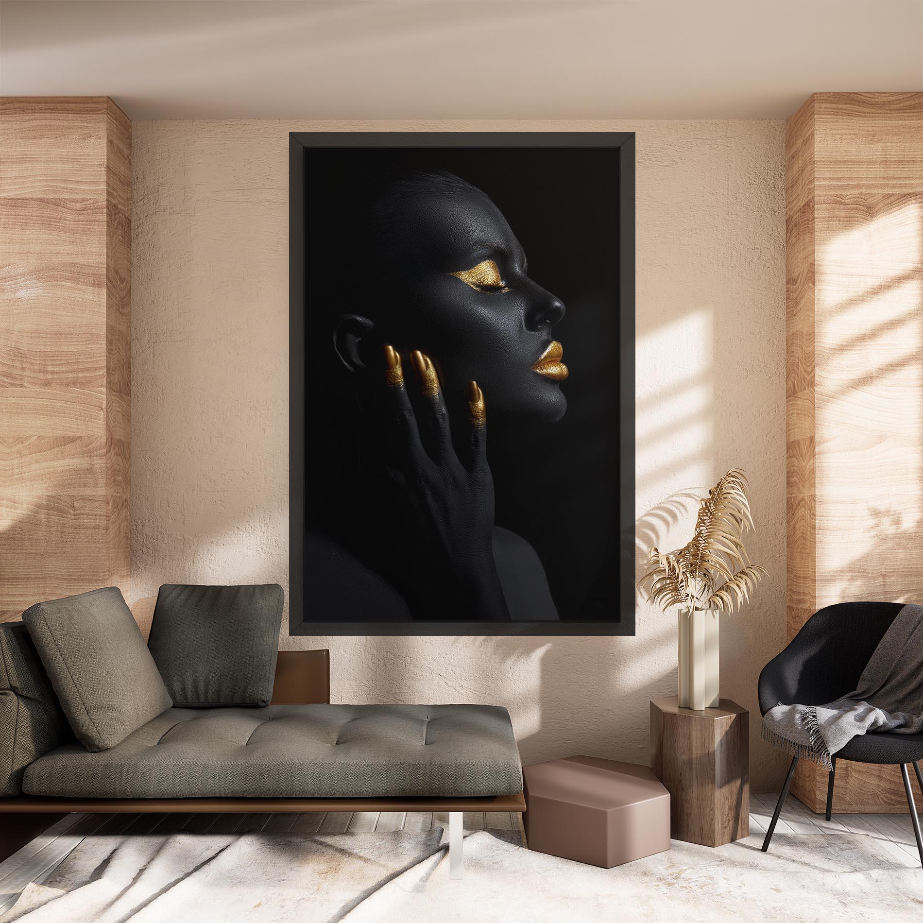Vászonkép Gold Black Paint mockup 8