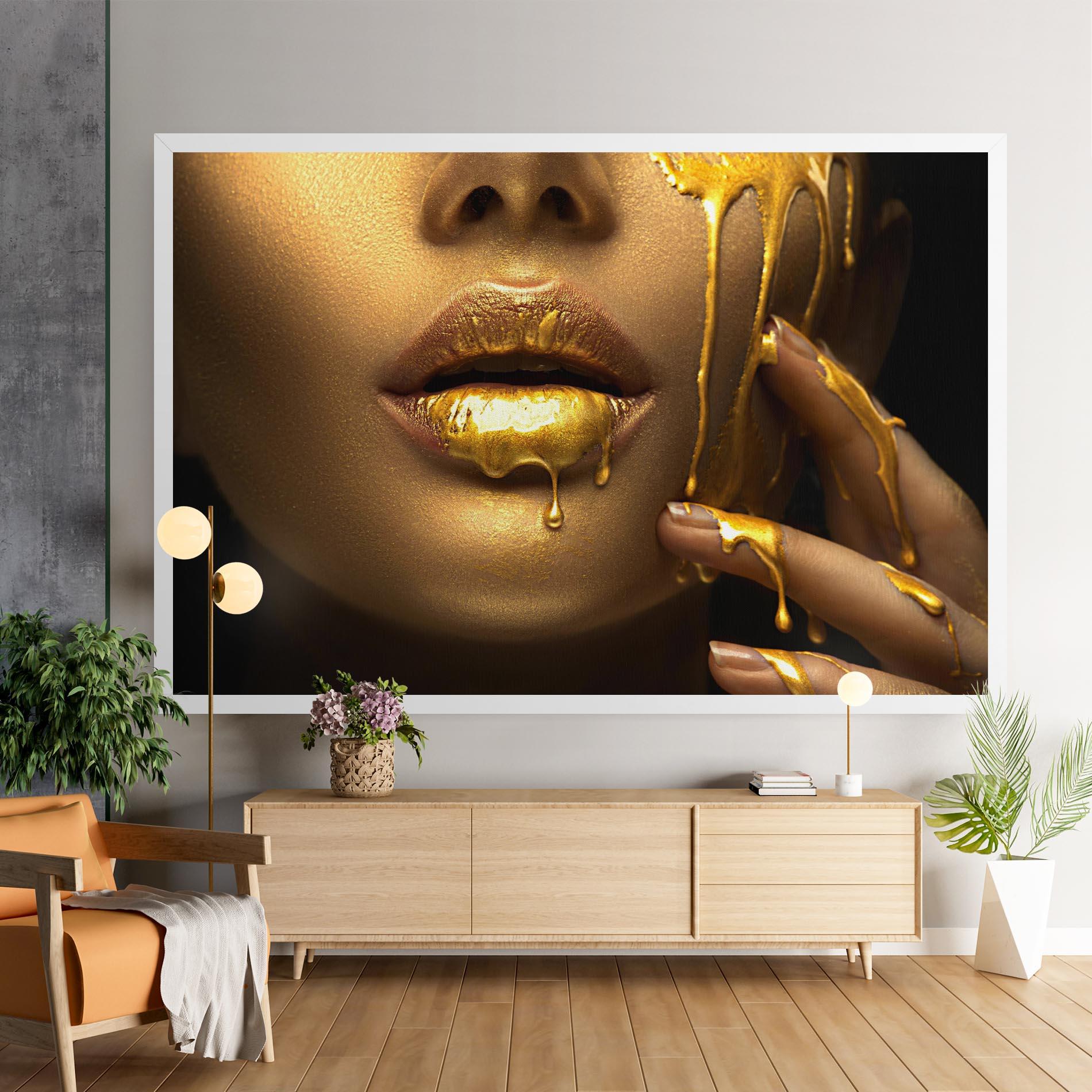 Vászonkép Golden Lips mockup 9