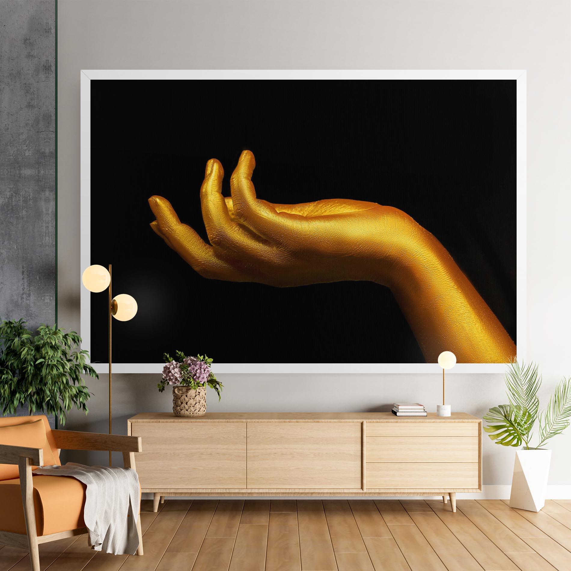 Vászonkép Strong Gold Hand mockup 9