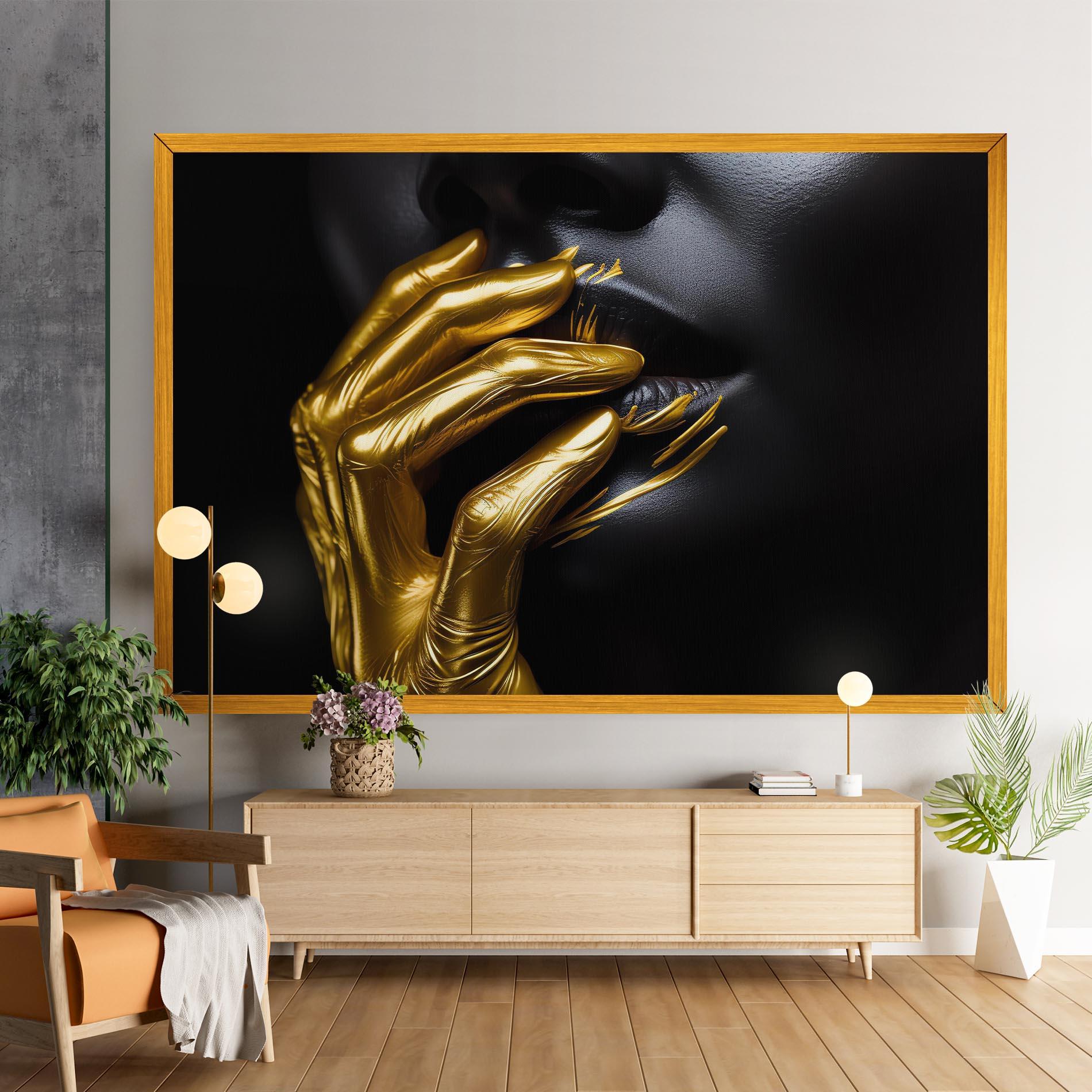 Vászonkép Gold Small Hand mockup 9