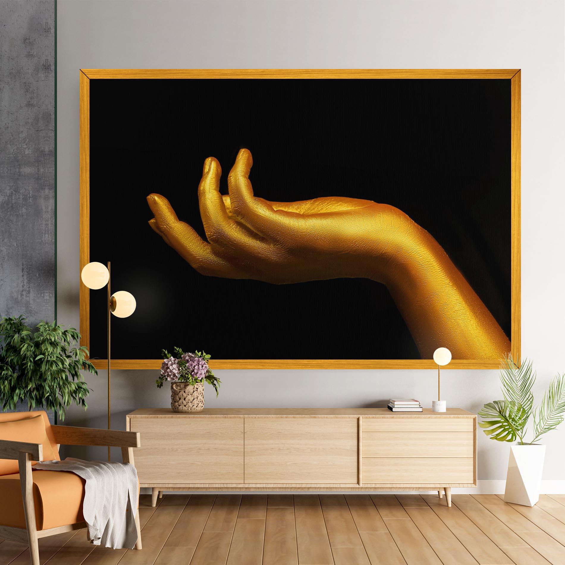 Vászonkép Strong Gold Hand mockup 9