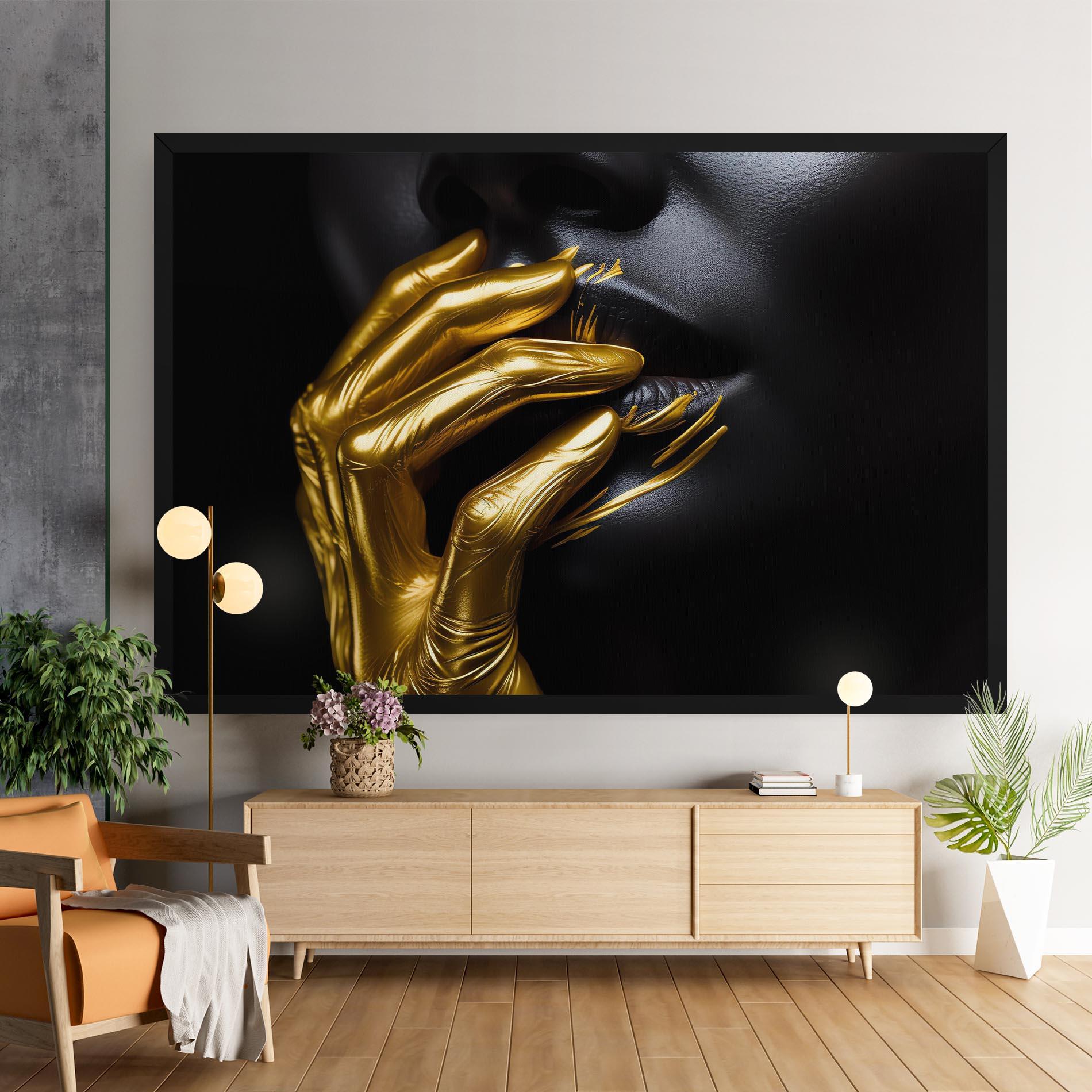 Vászonkép Gold Small Hand mockup 9