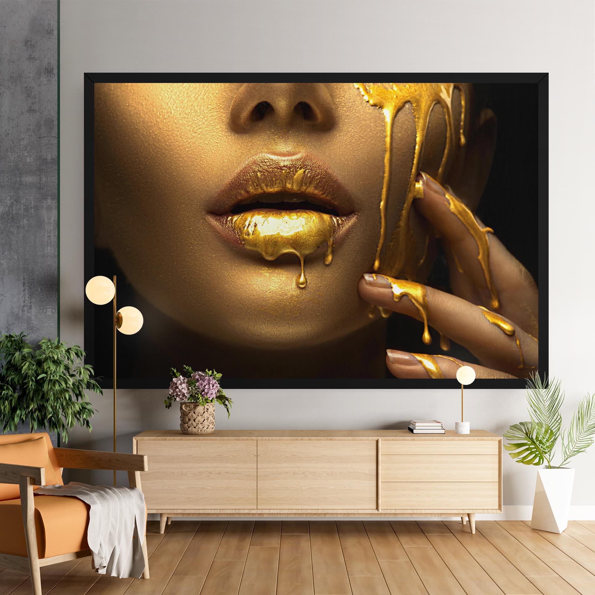 Vászonkép Golden Lips mockup 9