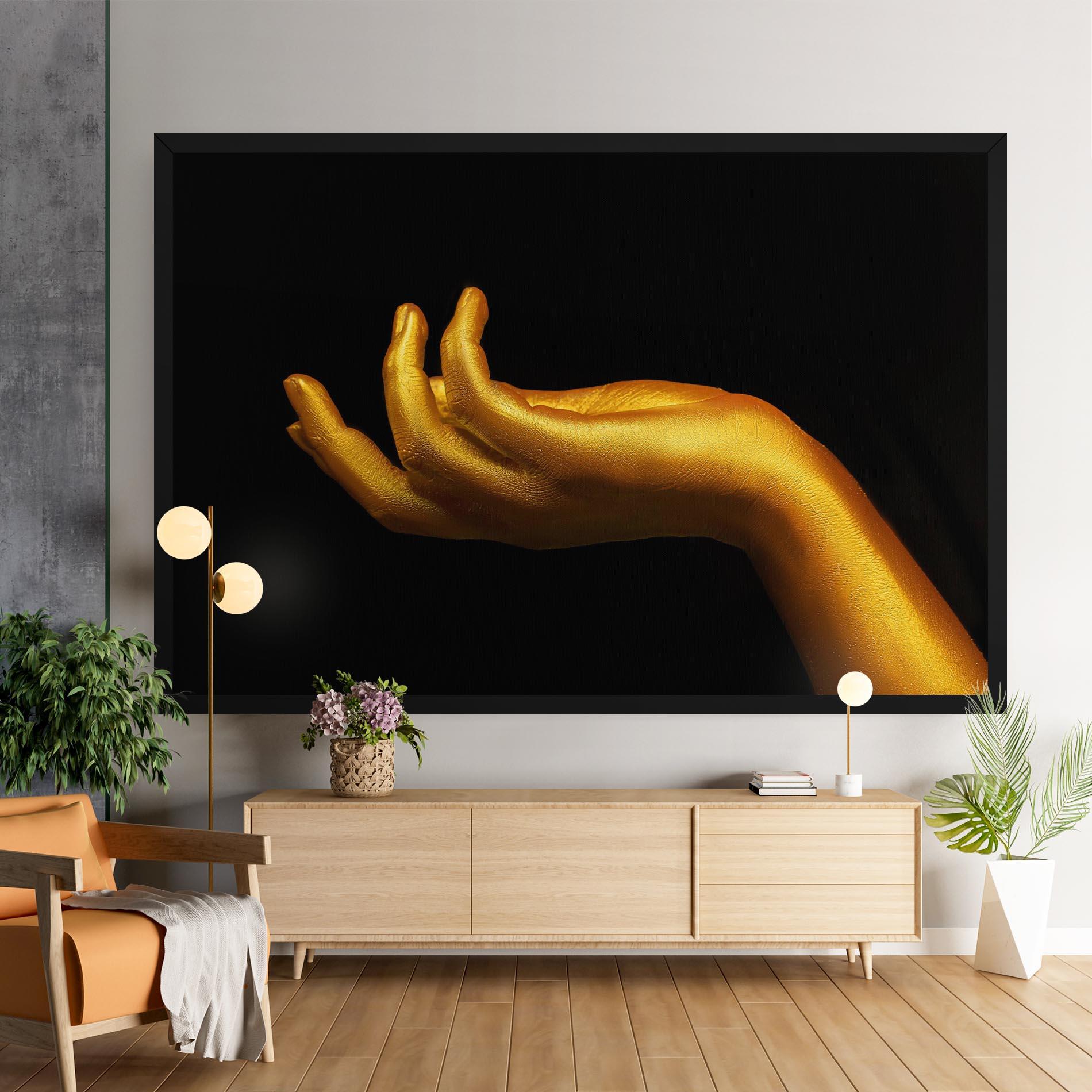 Vászonkép Strong Gold Hand mockup 9