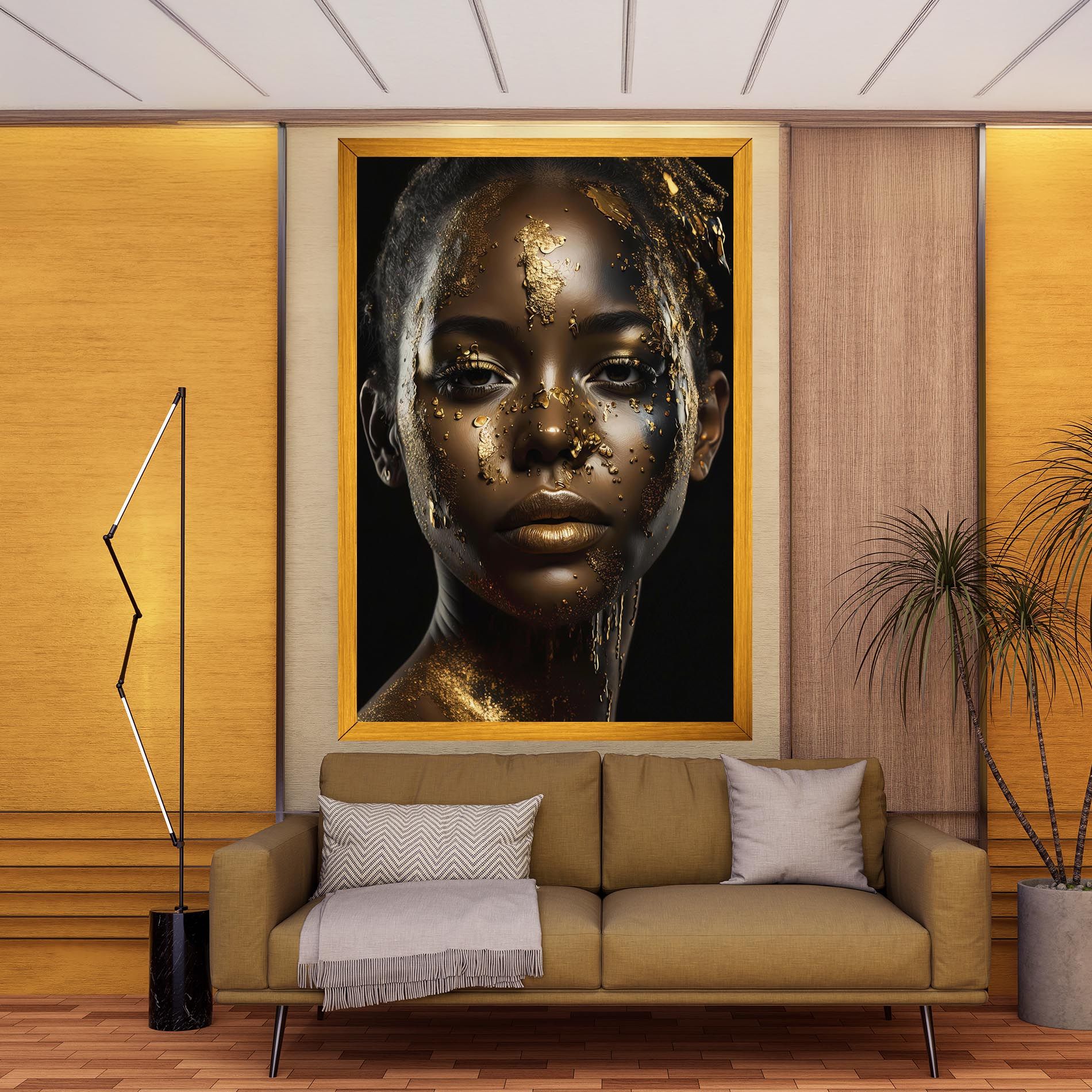 Attractive Gold Woman mockup 9