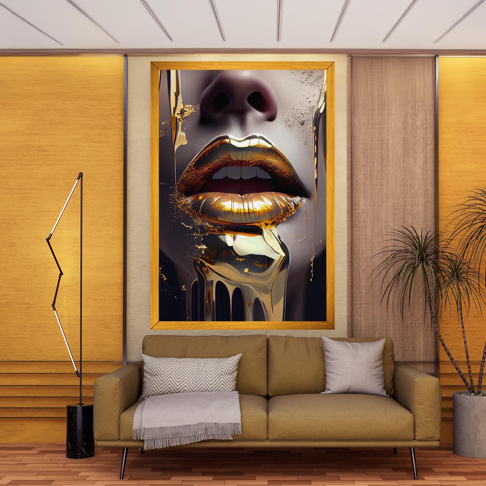 Glamorous Gold Lips mockup 9