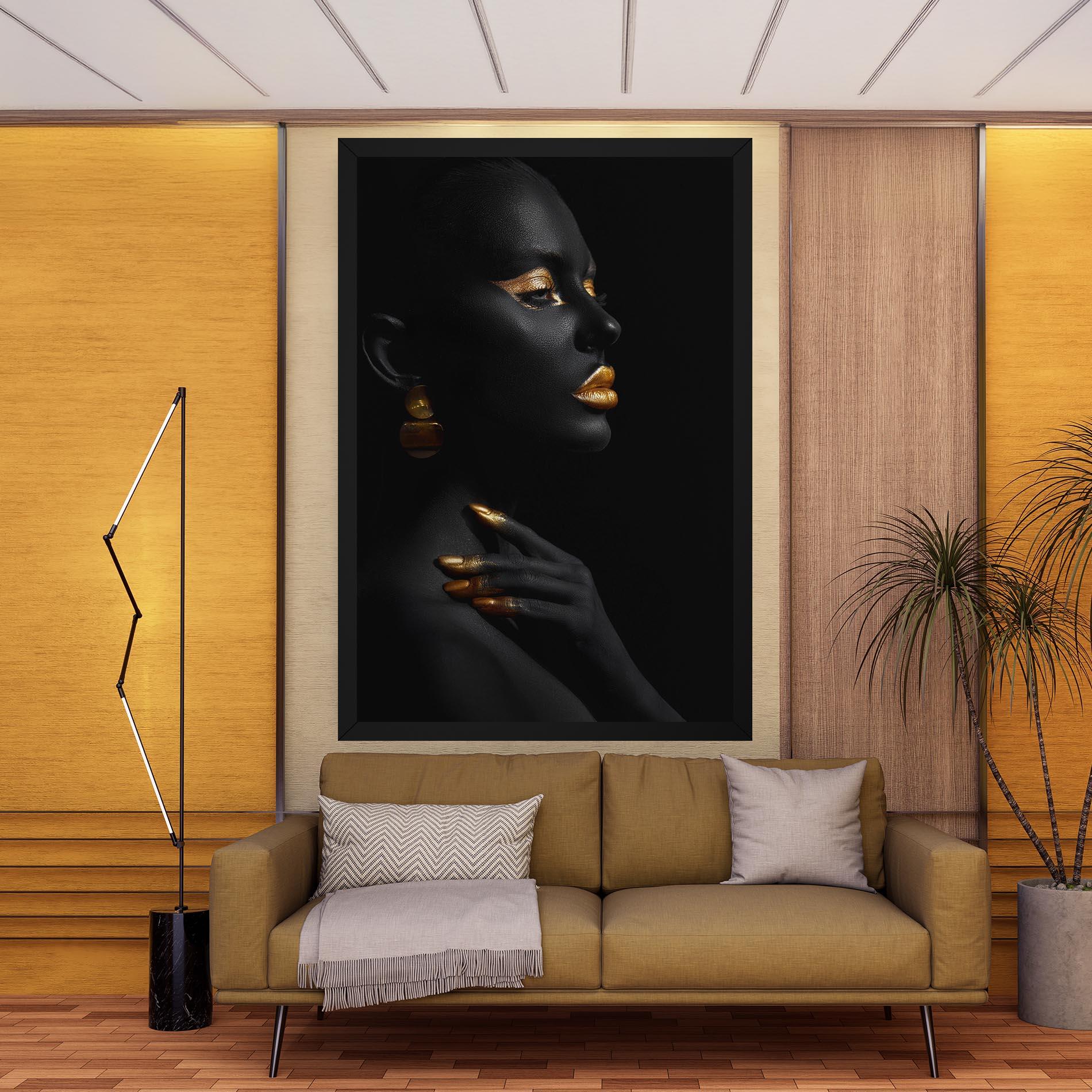 Vászonkép Lips Gold Eyelids mockup 9