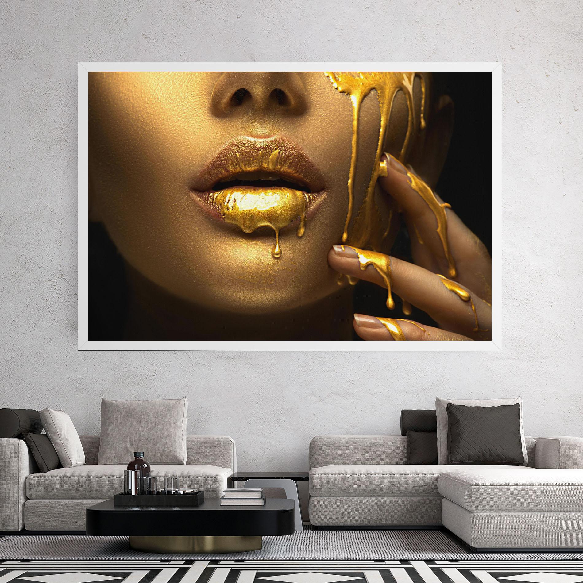 Vászonkép Golden Lips mockup 2