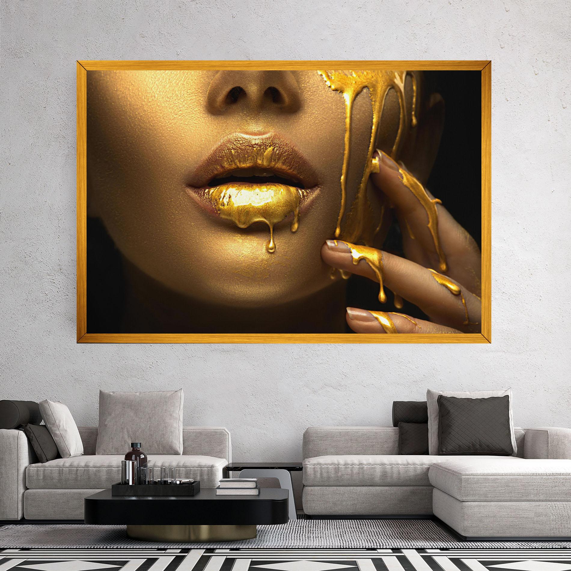 Vászonkép Golden Lips mockup 2