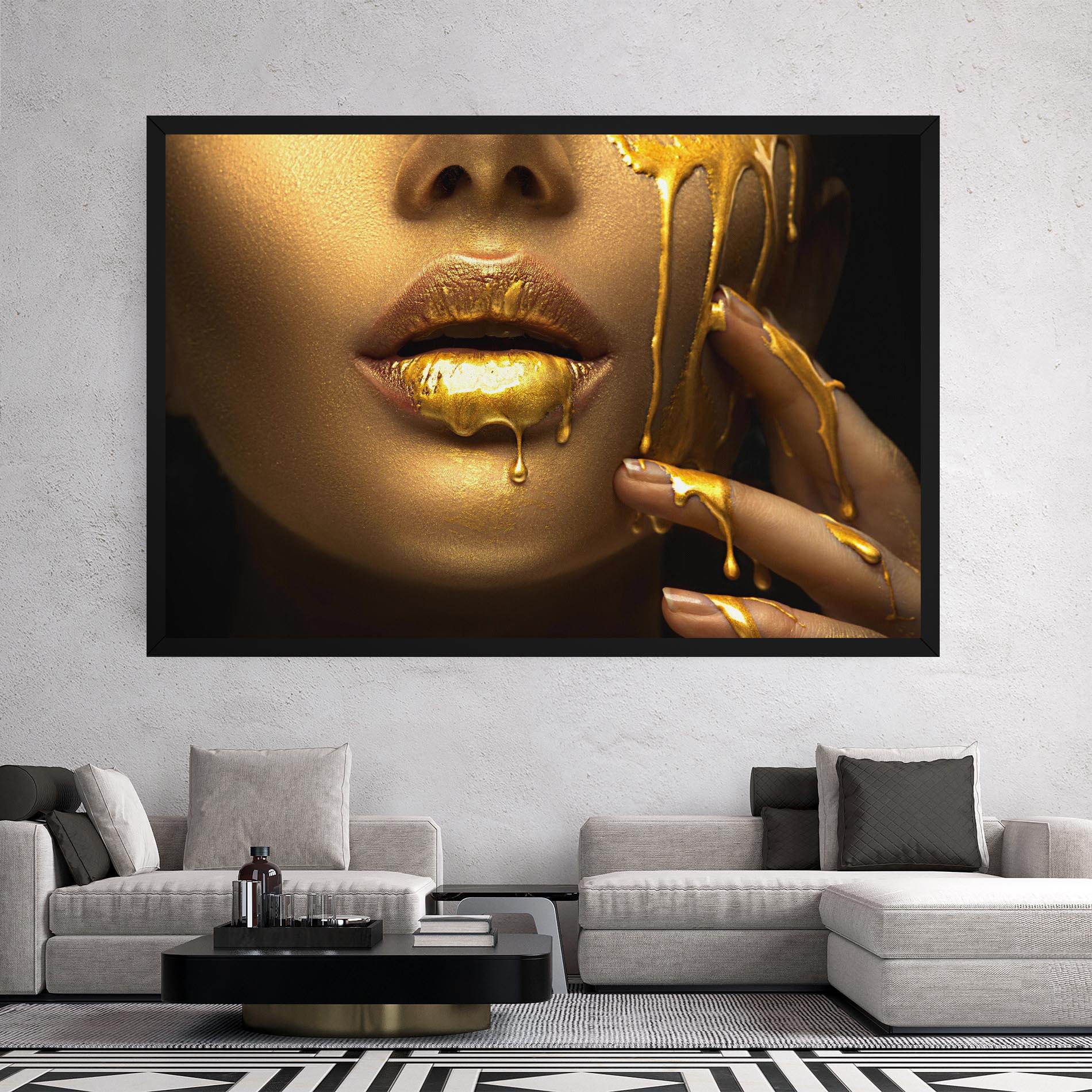 Vászonkép Golden Lips mockup 2