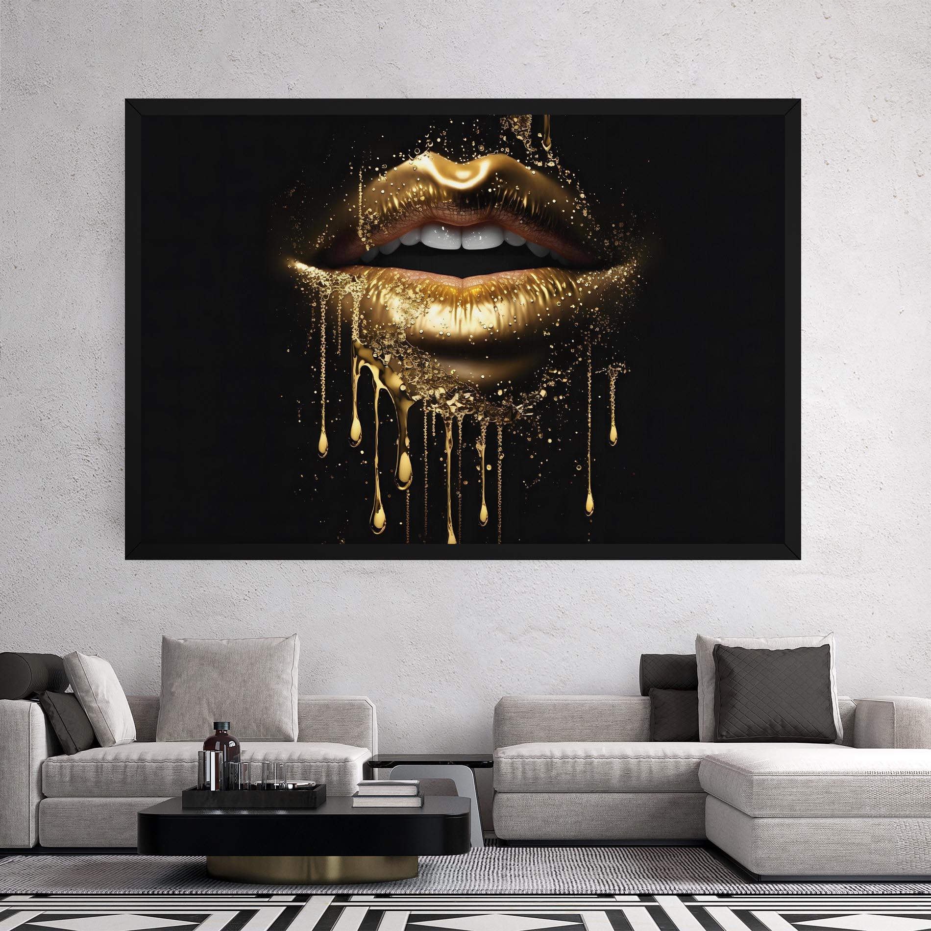 Vászonkép Golden Luxury Lips mockup 2