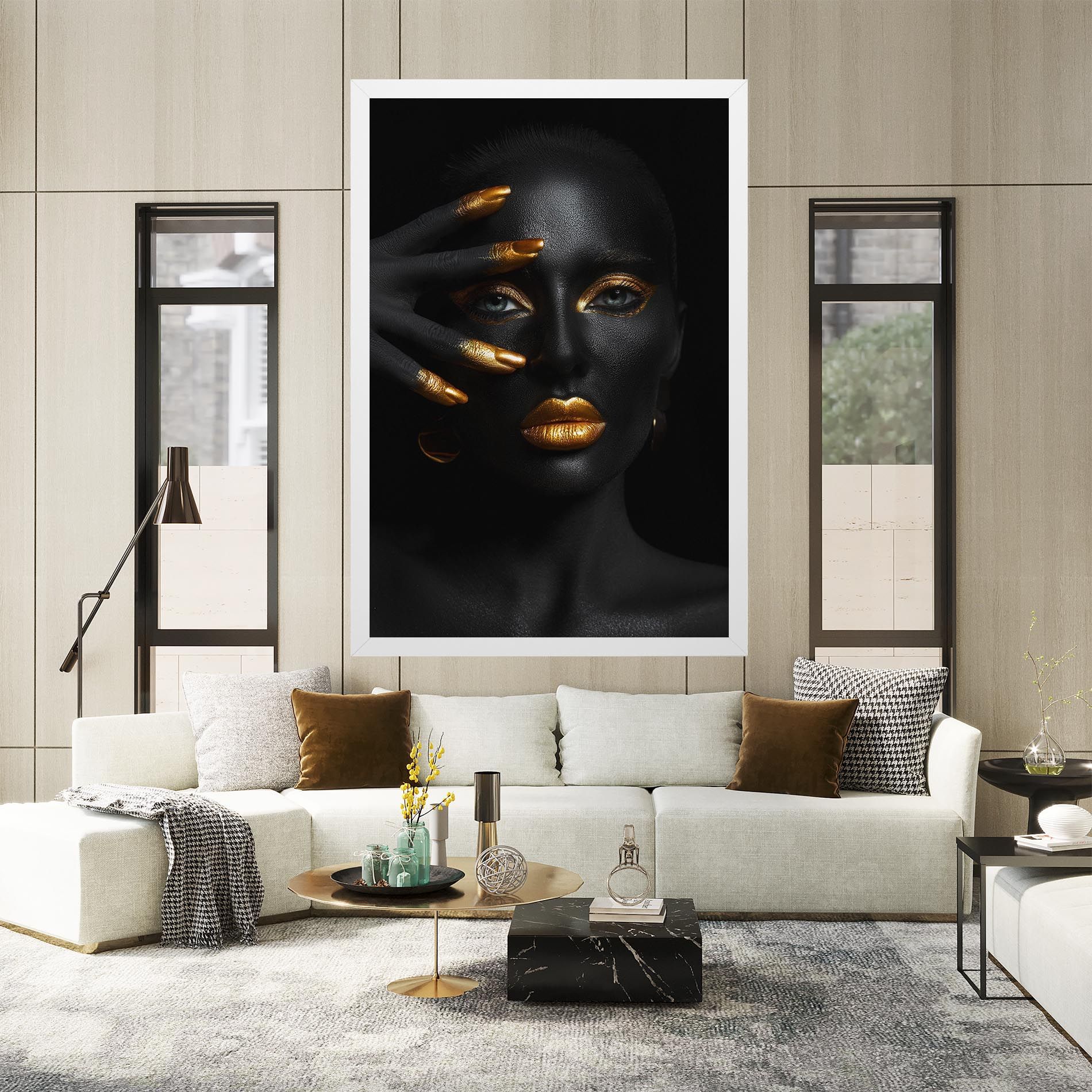 Gold Makeup Nails mockup 2