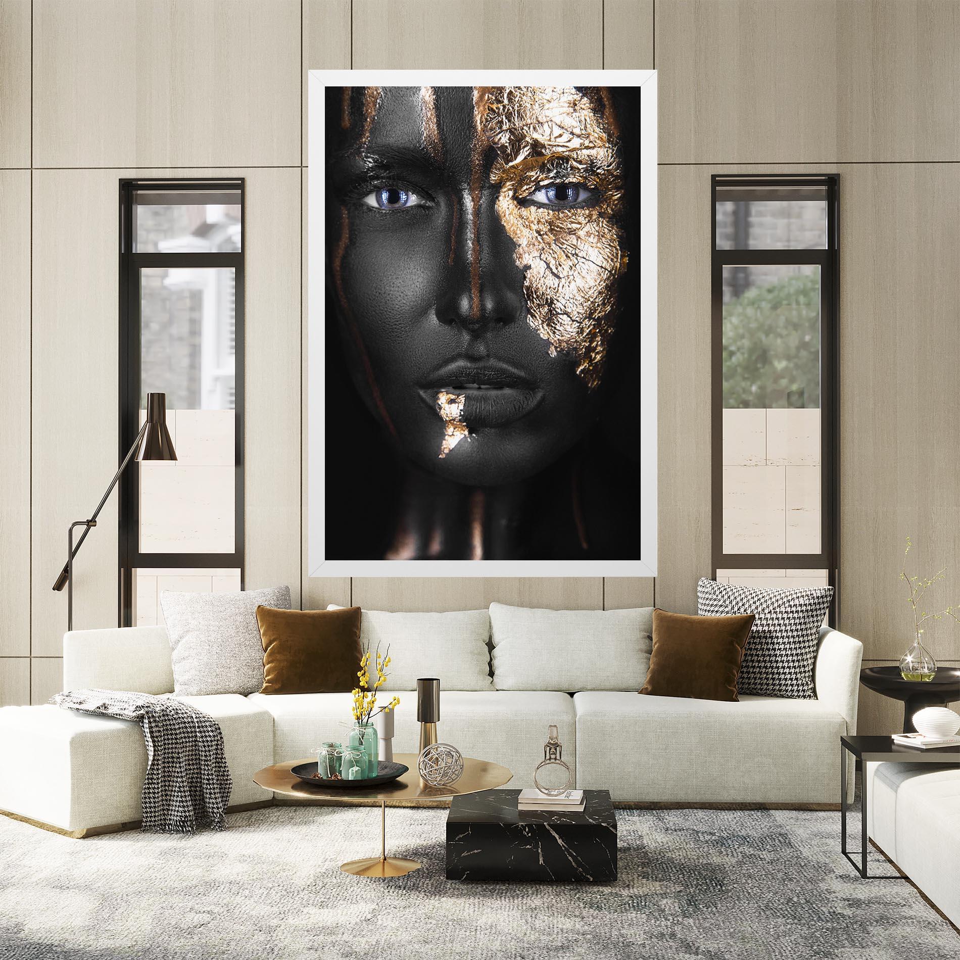 Vászonkép Golden Face mockup 2