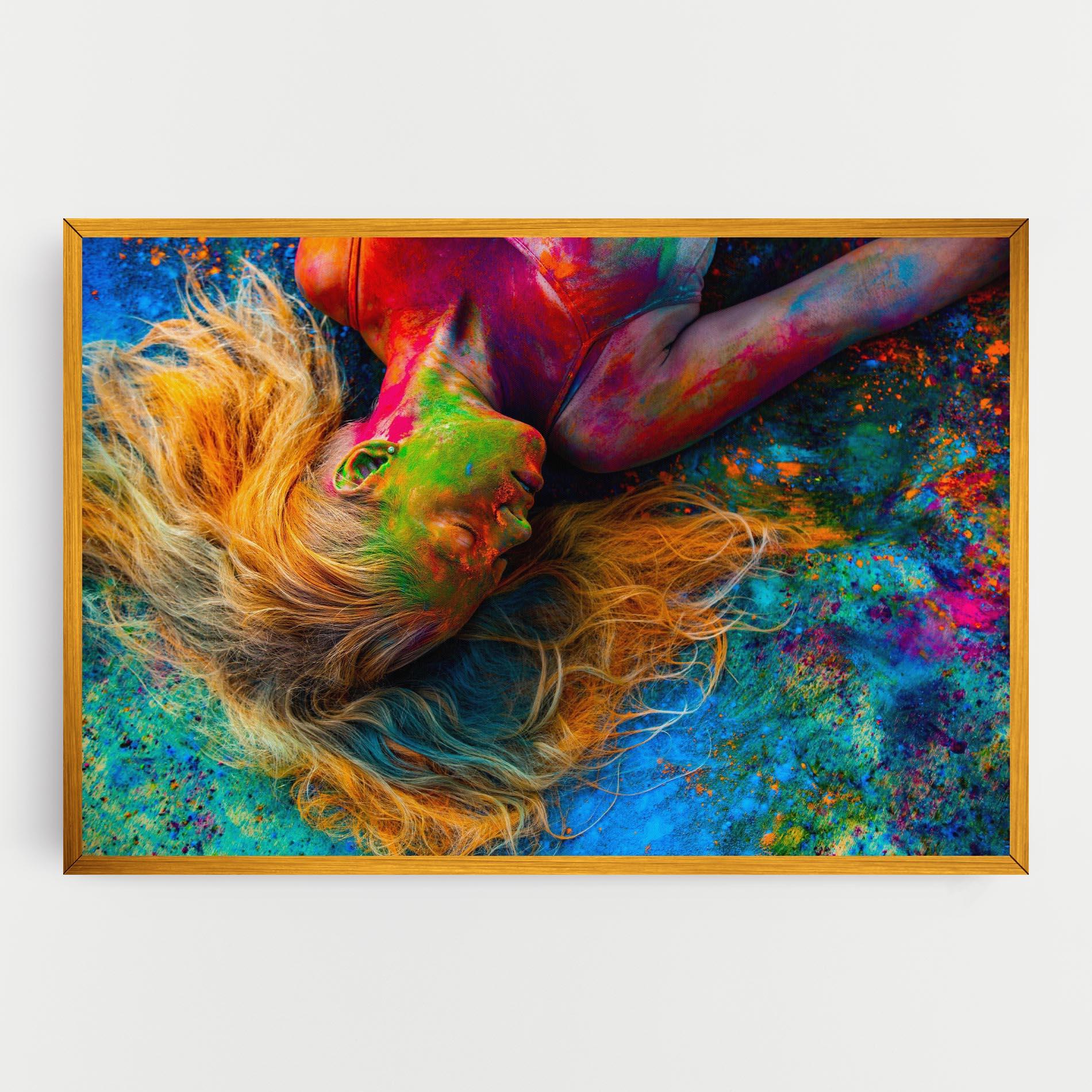 Vászonkép Powder Holi Woman mockup 0