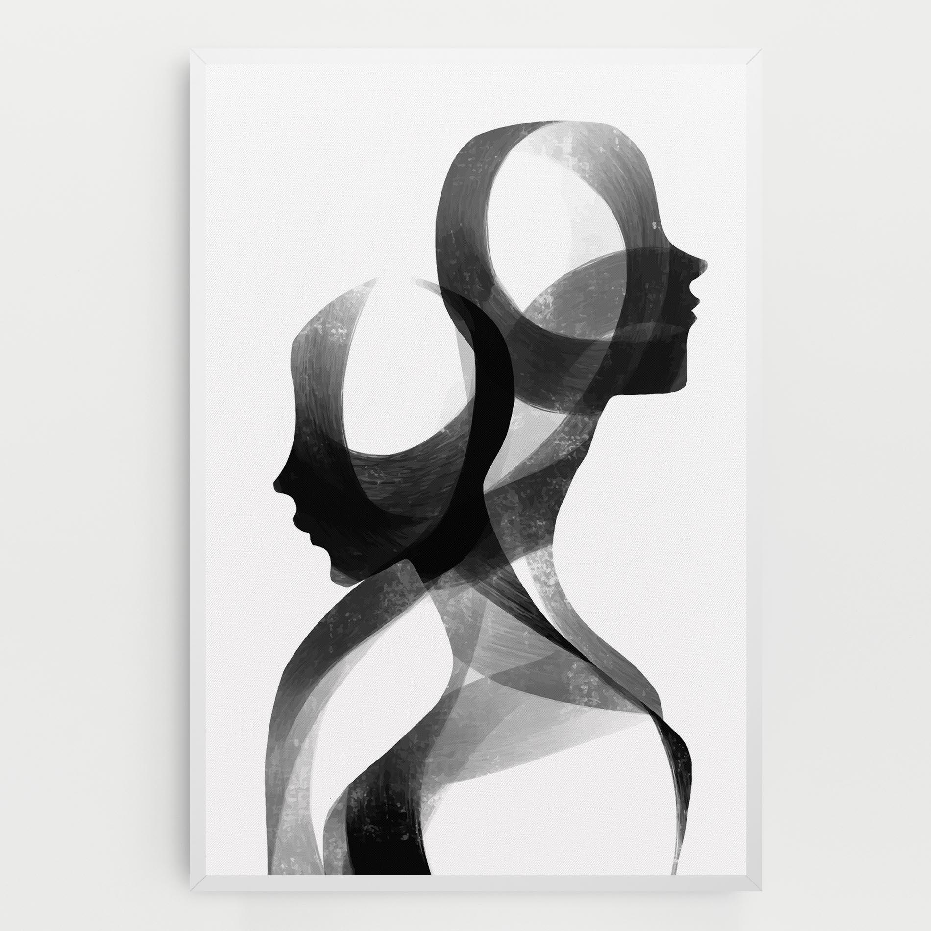 Vászonkép Abstract Grey Couple mockup 0