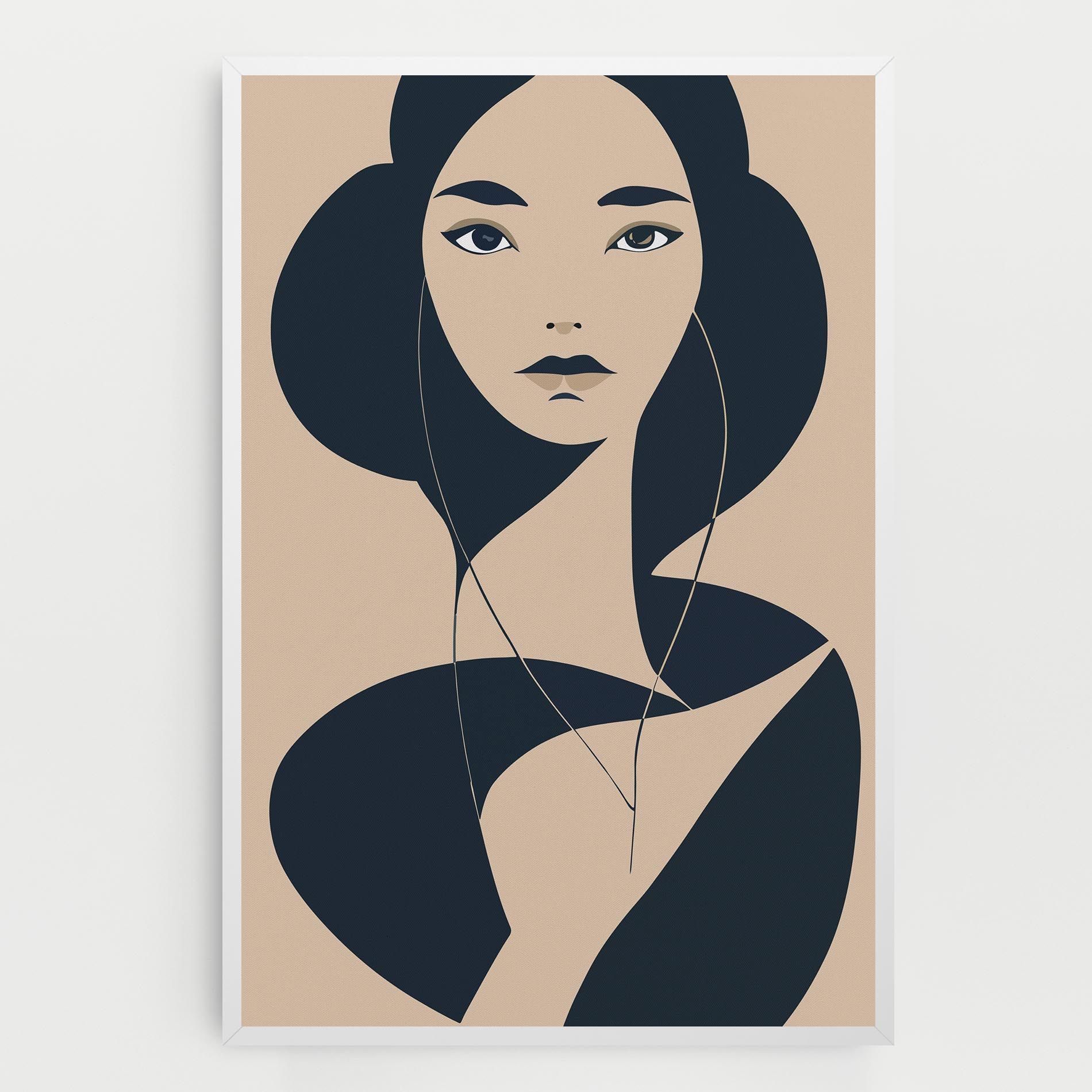 Cream Blue Woman mockup 0