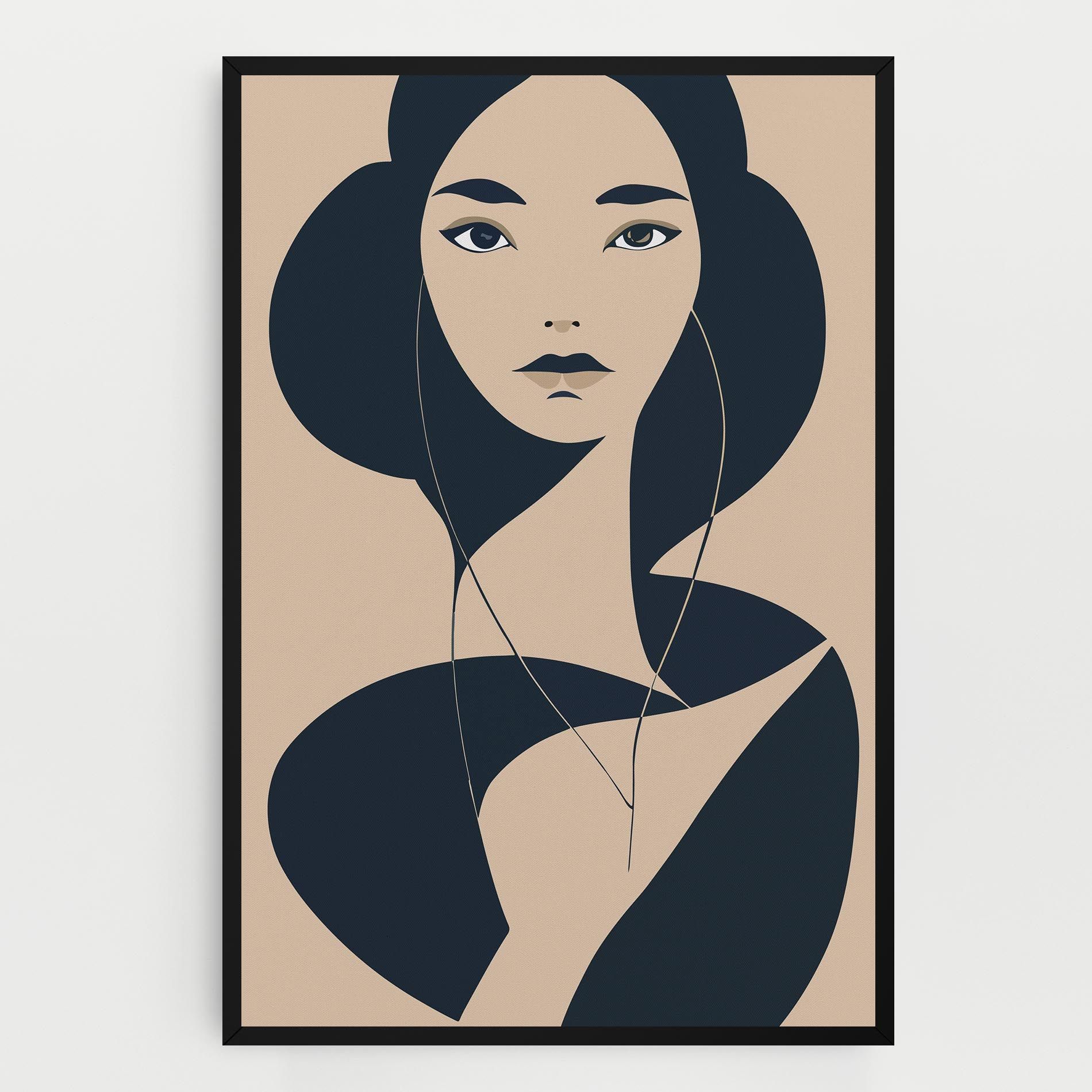 Cream Blue Woman mockup 0