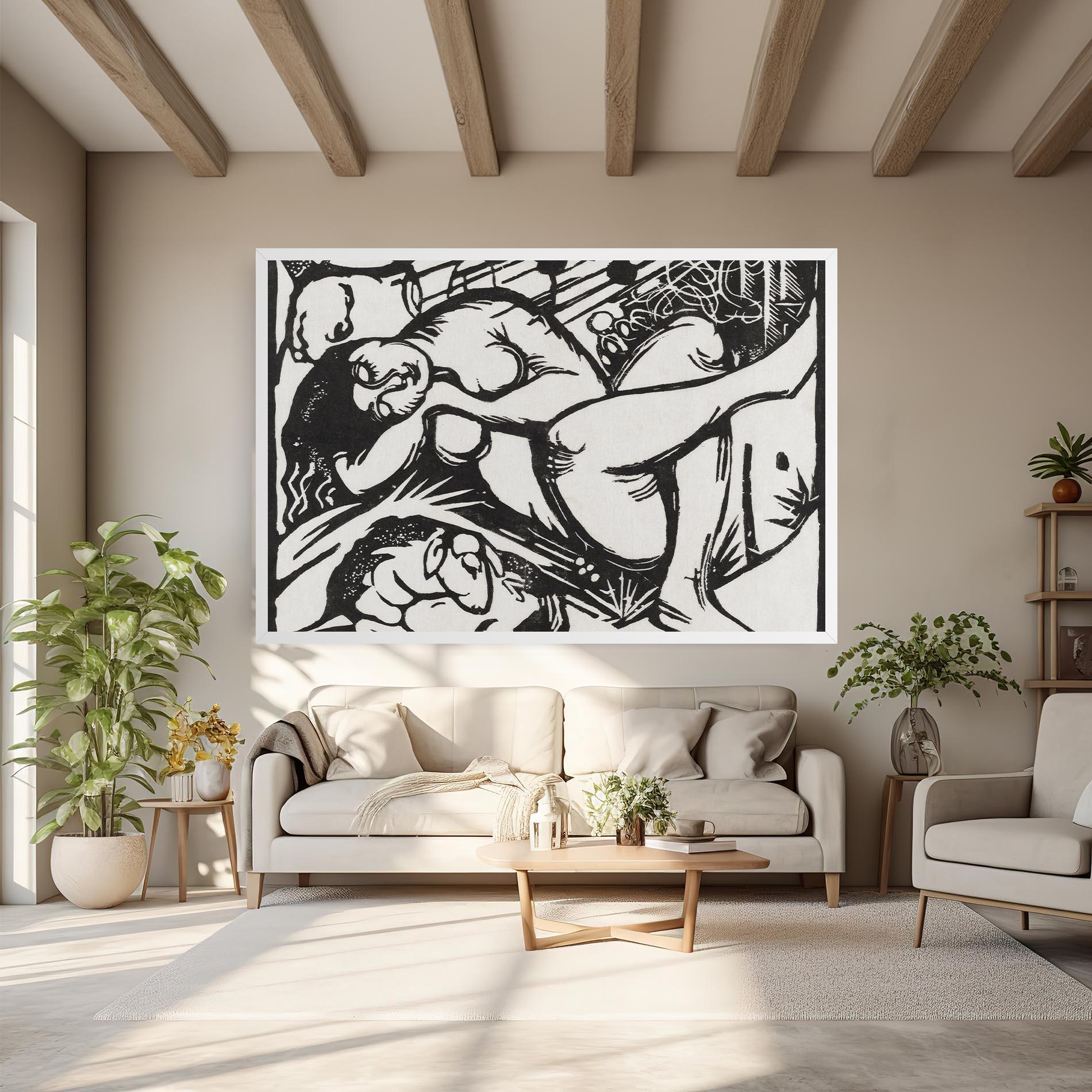 Vászonkép Woman Drawing mockup 6