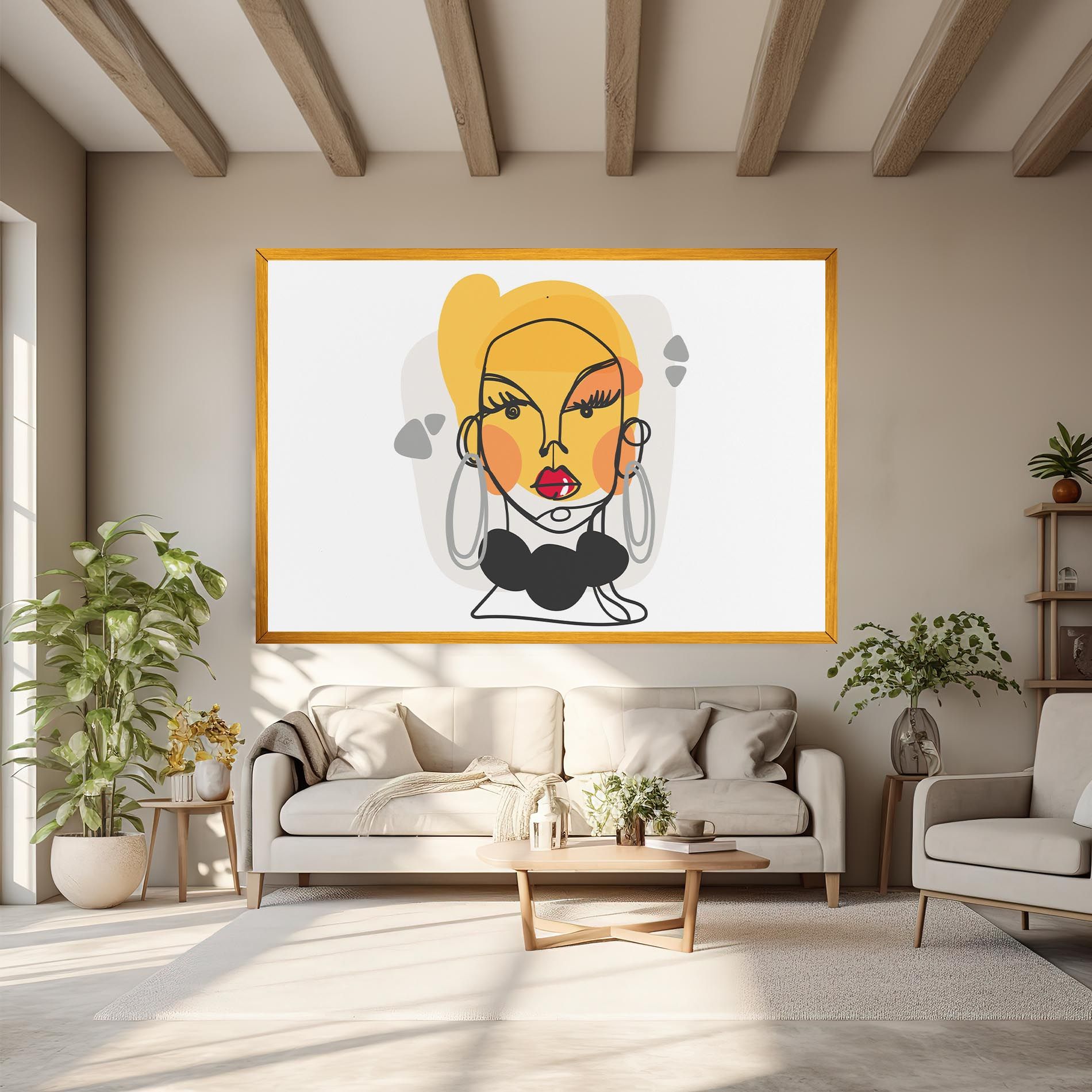 Abstract Blonde Face mockup 6