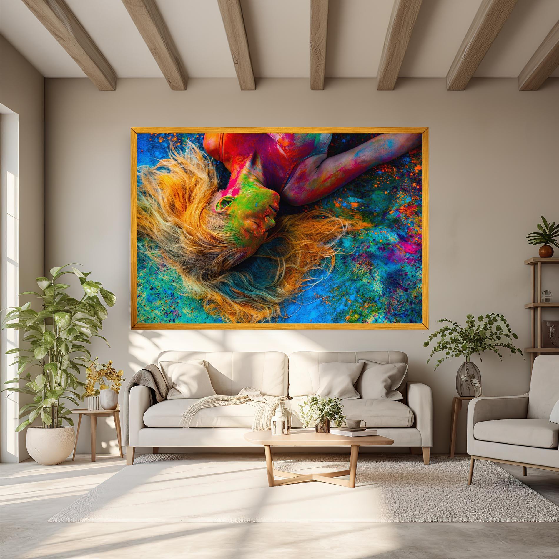 Vászonkép Powder Holi Woman mockup 6